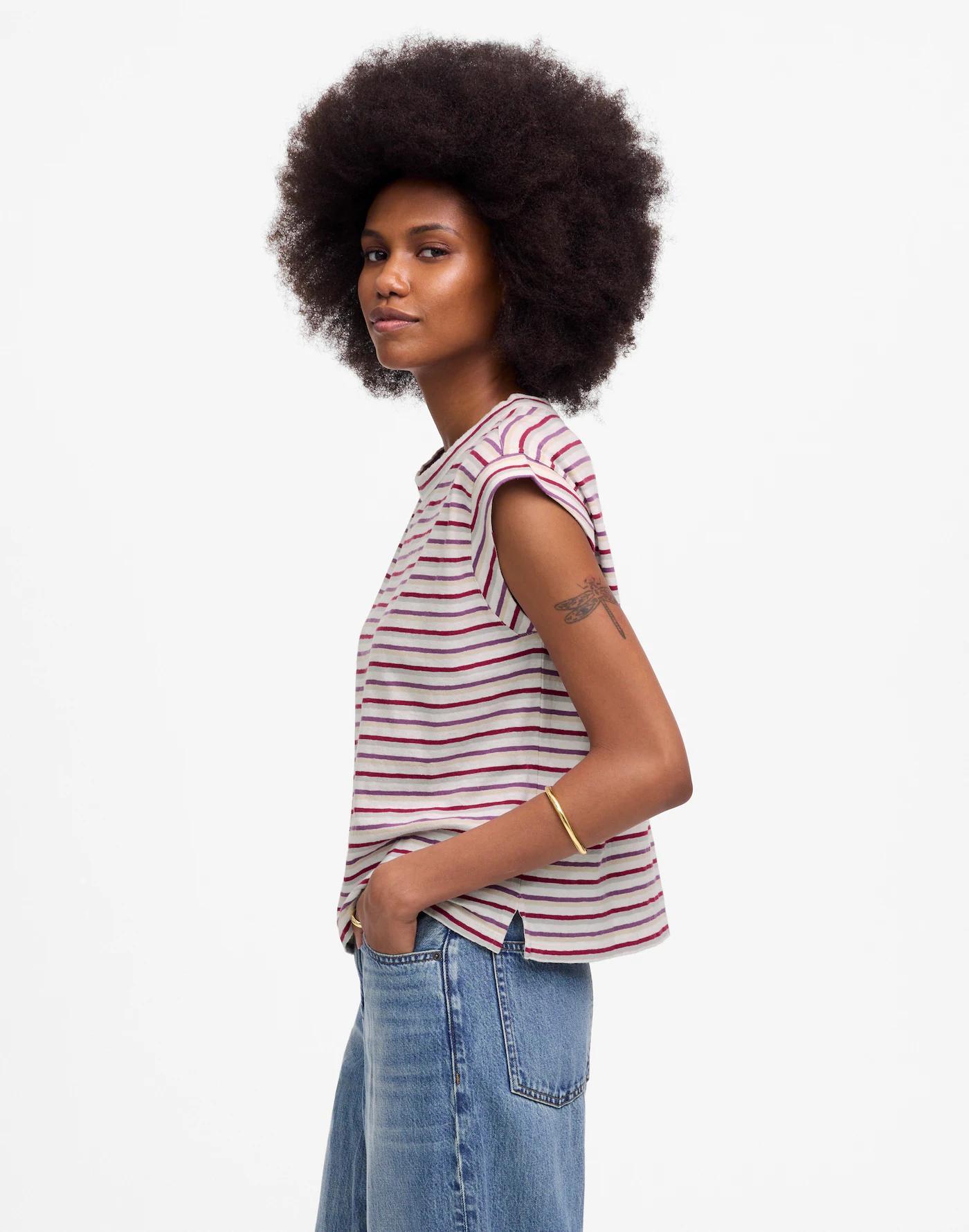 Boxy Muscle Tee in Stripe Product Image