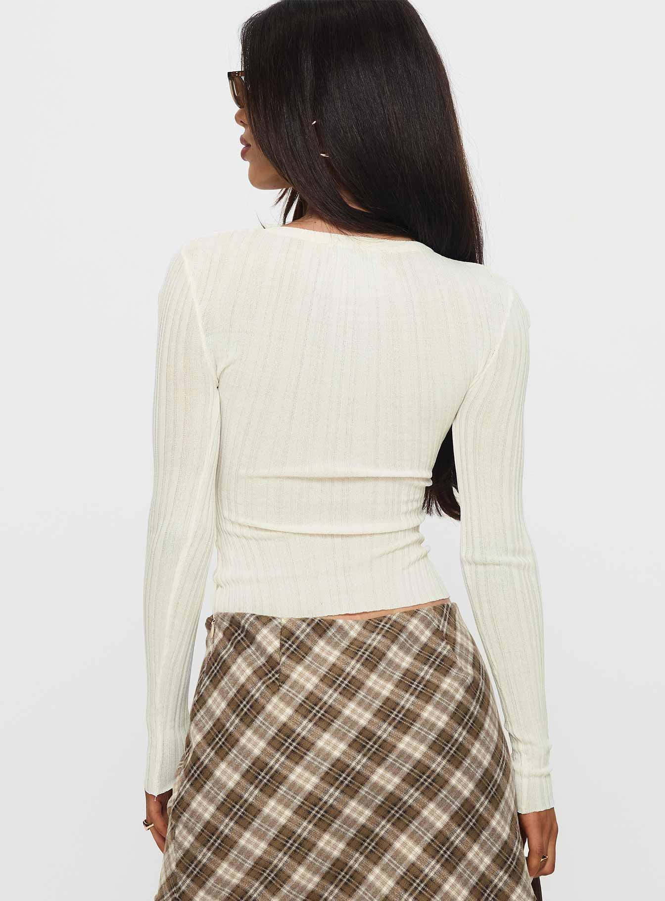 Rylin Long Sleeve Top Cream Product Image