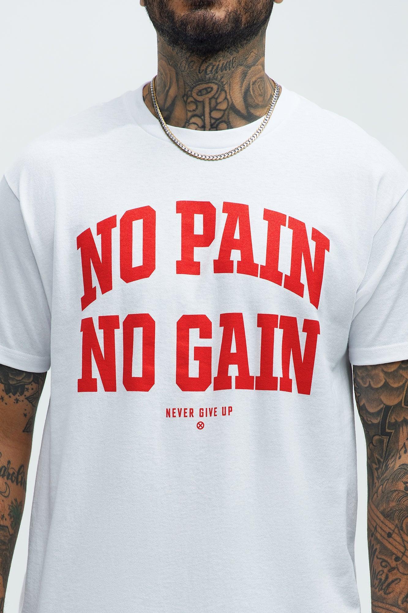 No Pain No Gain Short Sleeve Tee - White Product Image