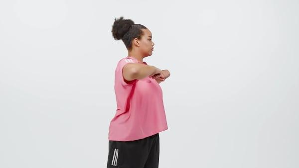 adidas Own The Run Tee (Plus Size) Pink Fusion 2X Womens Product Image