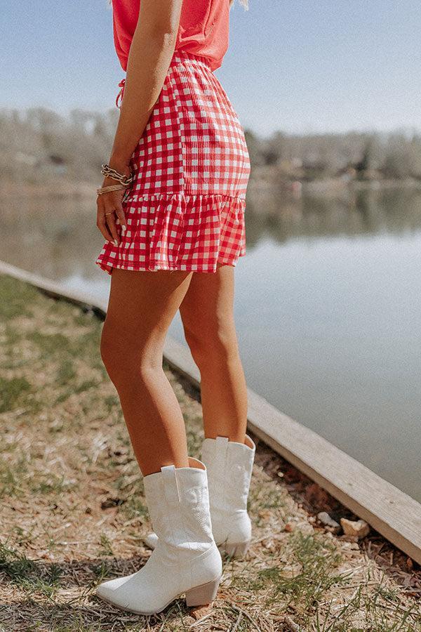 Reserved For Fun Gingham Skirt Product Image