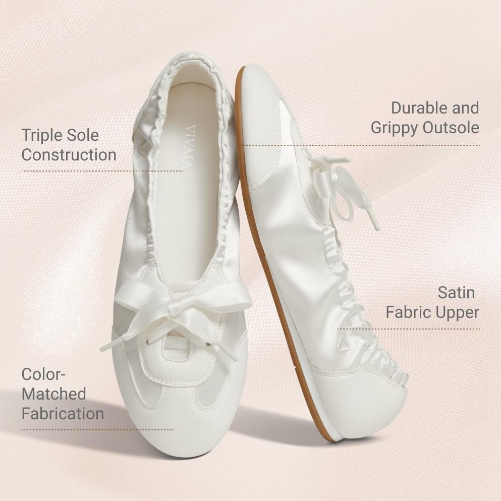 Round-Toe Satin Sneakerina (Yanka) Product Image