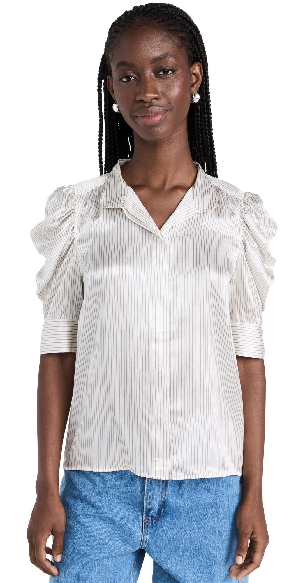 Womens Gillian Striped Silk Blouse Product Image