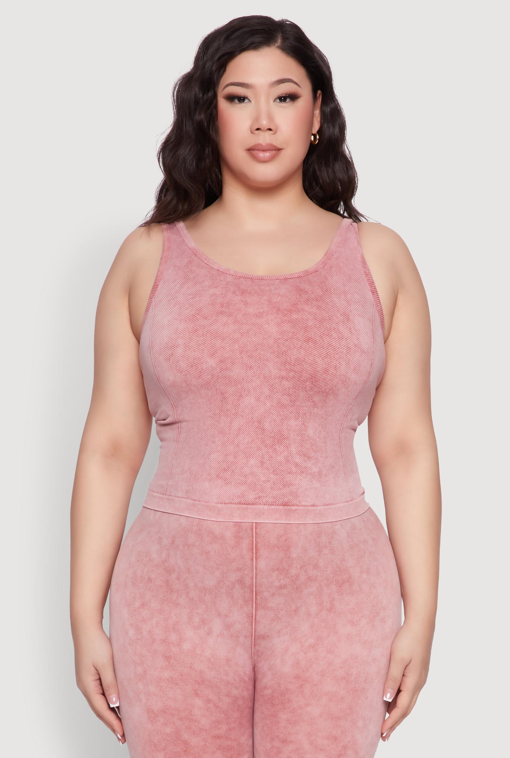 Womens Plus Size Seamless Mineral Wash Tank Top Product Image