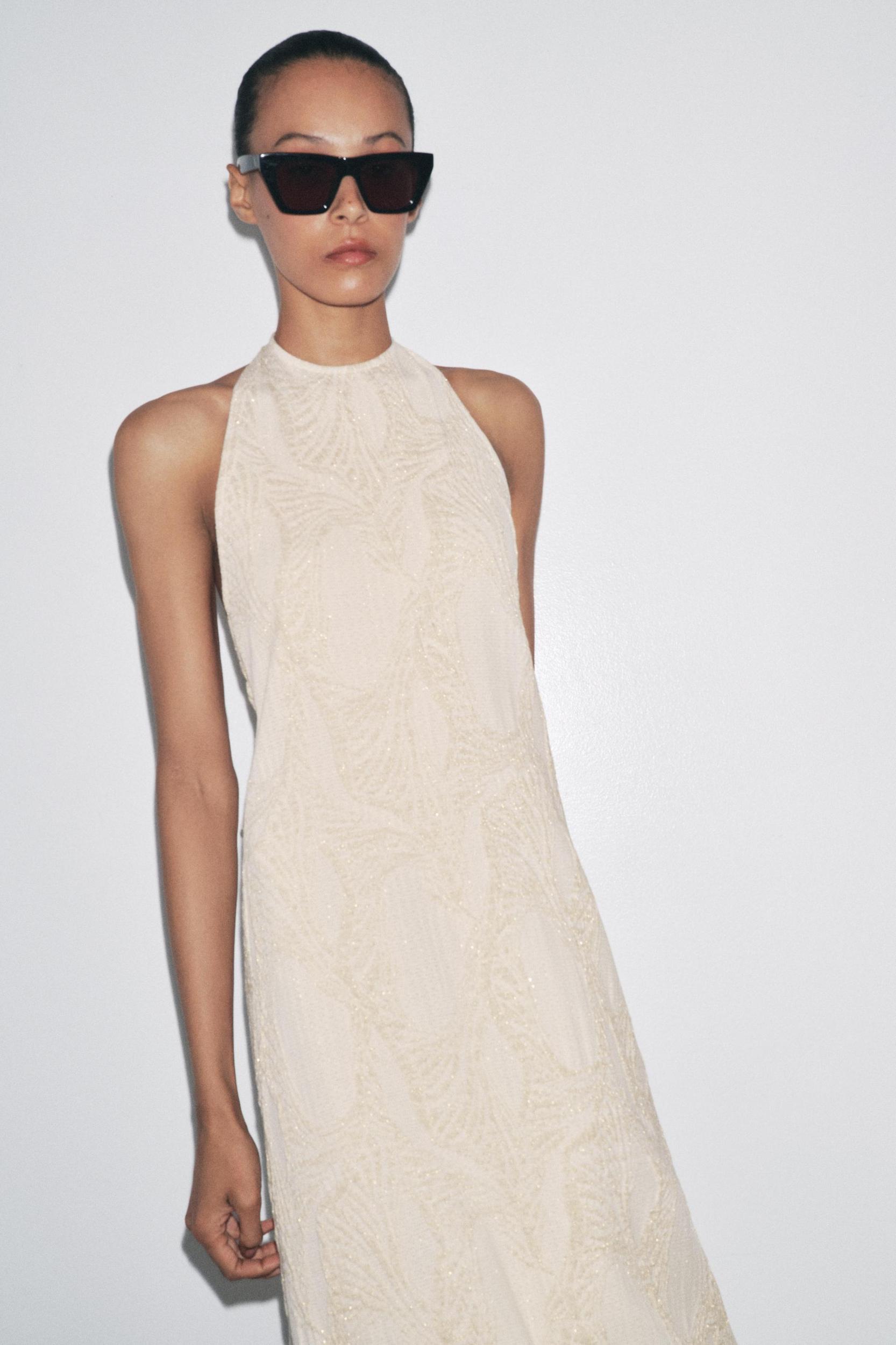 HALTER JACQUARD DRESS Product Image