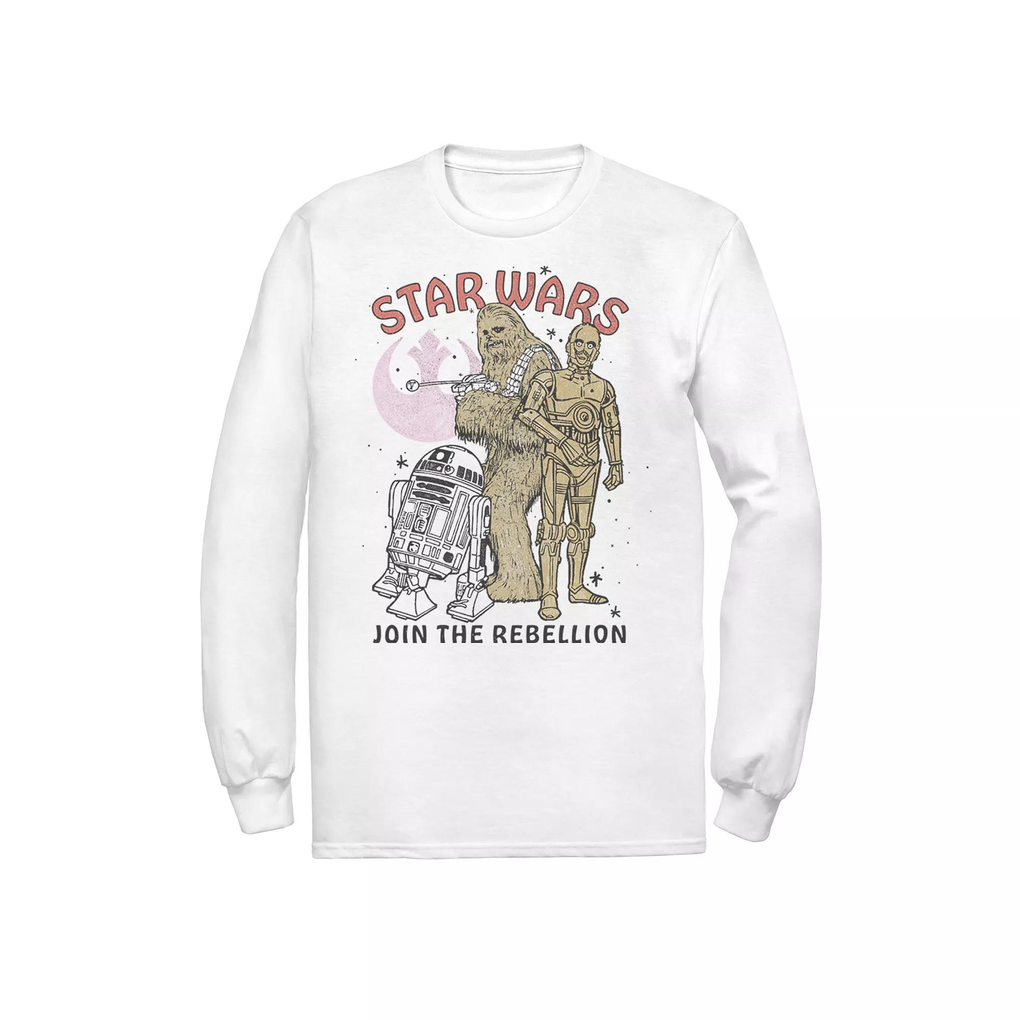 Men's Star Wars Chewbacca R2-D2 C-3PO Join The Rebellion Tee, Size: Medium, White Product Image