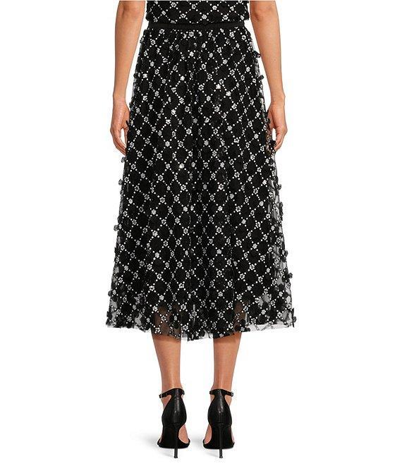 Abbey Glass Eden Lace Sequin Midi A-Line Skirt Product Image
