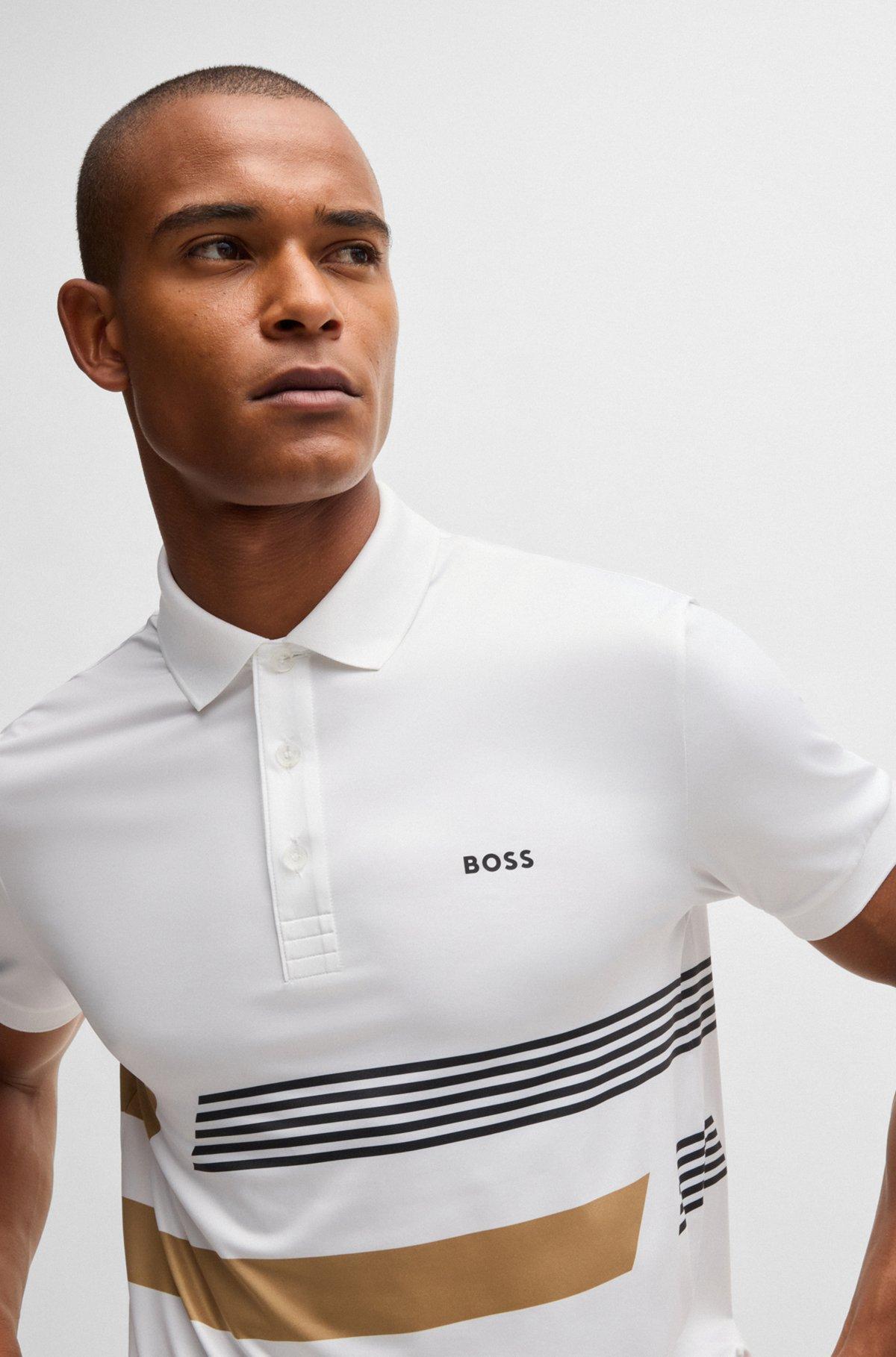 Paddy stretch-jersey polo shirt with stripe print Product Image