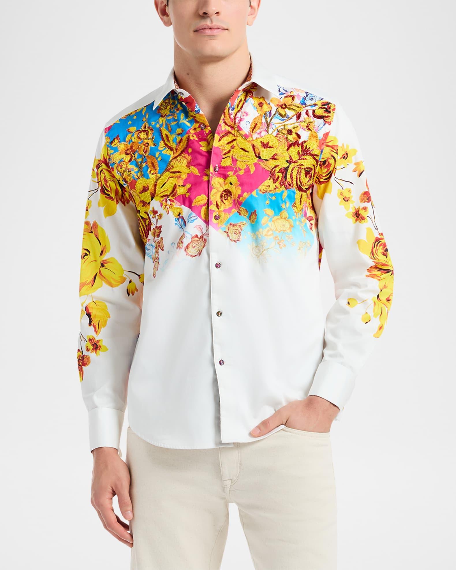 Men's Floral Argyle Sport Shirt Product Image
