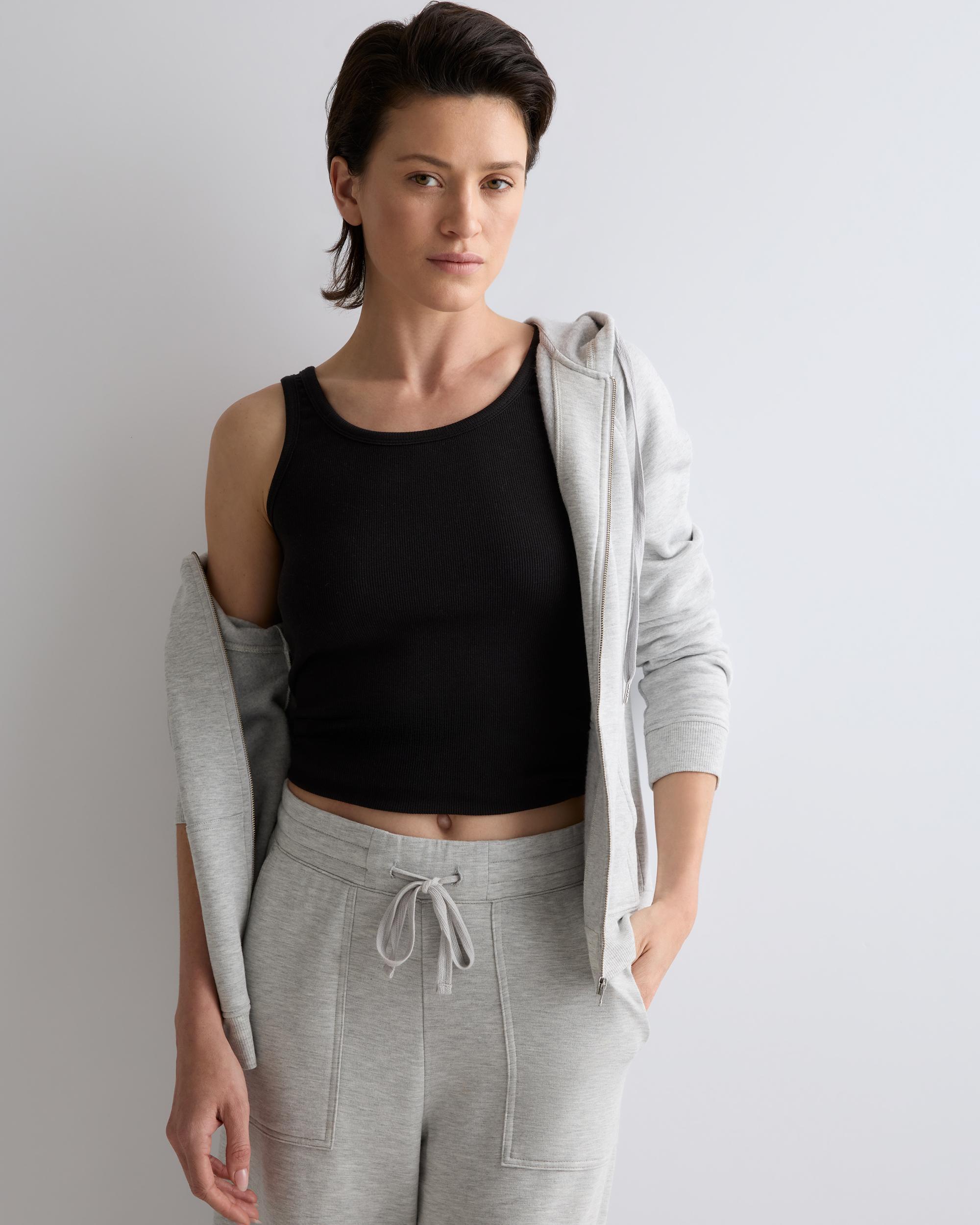 Quince | Women's SuperSoft Fleece Zip Up Hoodie Jacket Lenzing Modal Product Image
