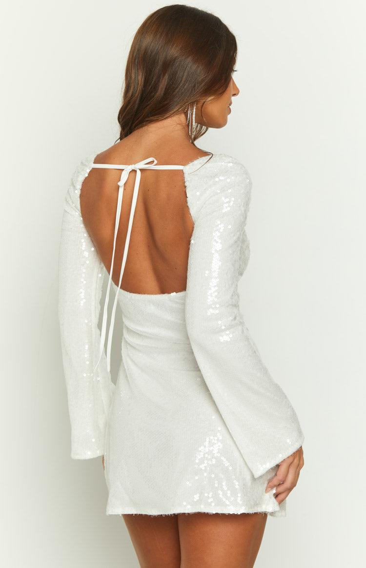 Marienne White Sequin Mini Dress Product Image