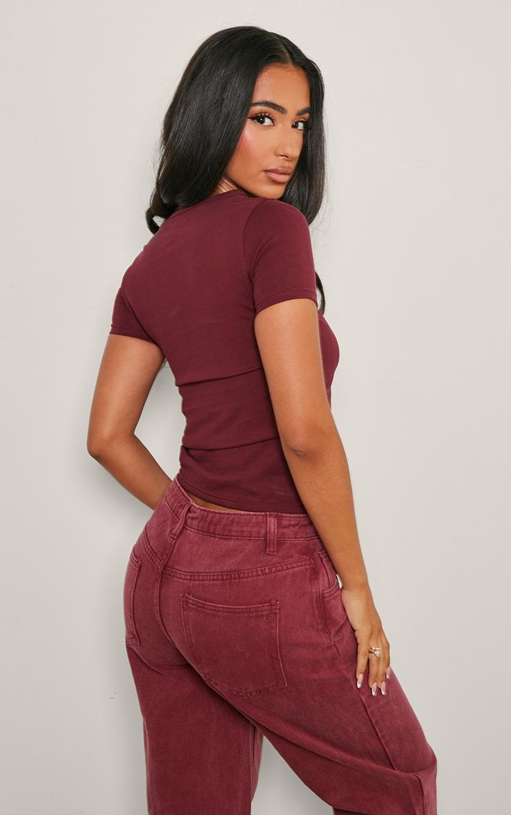 Petite Burgundy Premium Cotton Short Sleeve T-shirt Product Image