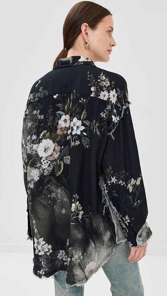 R13 Shredded Seam Drop Neck Shirt | Shopbop Product Image