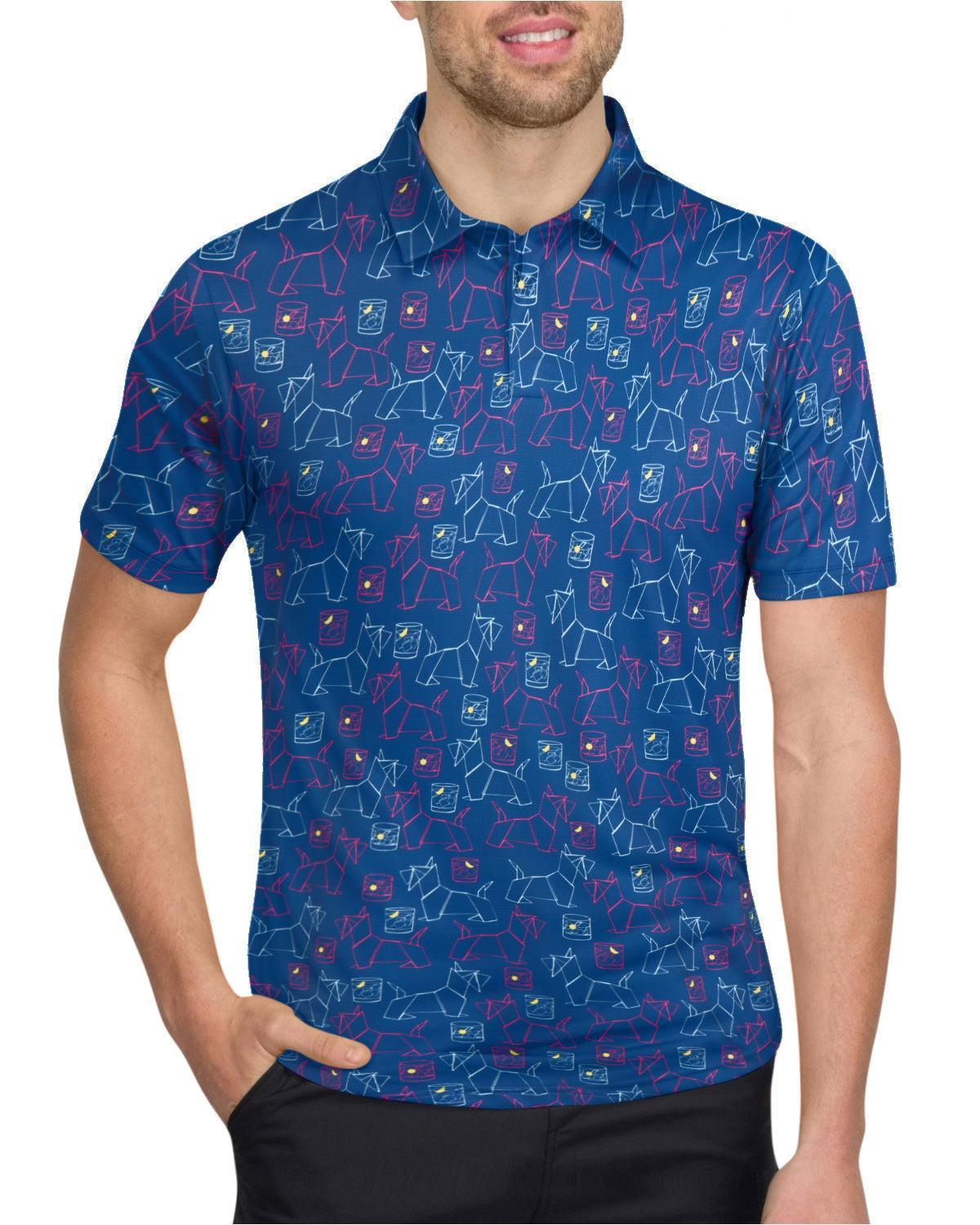 Three Sixty Six Men’s Print Golf Polos Male Product Image