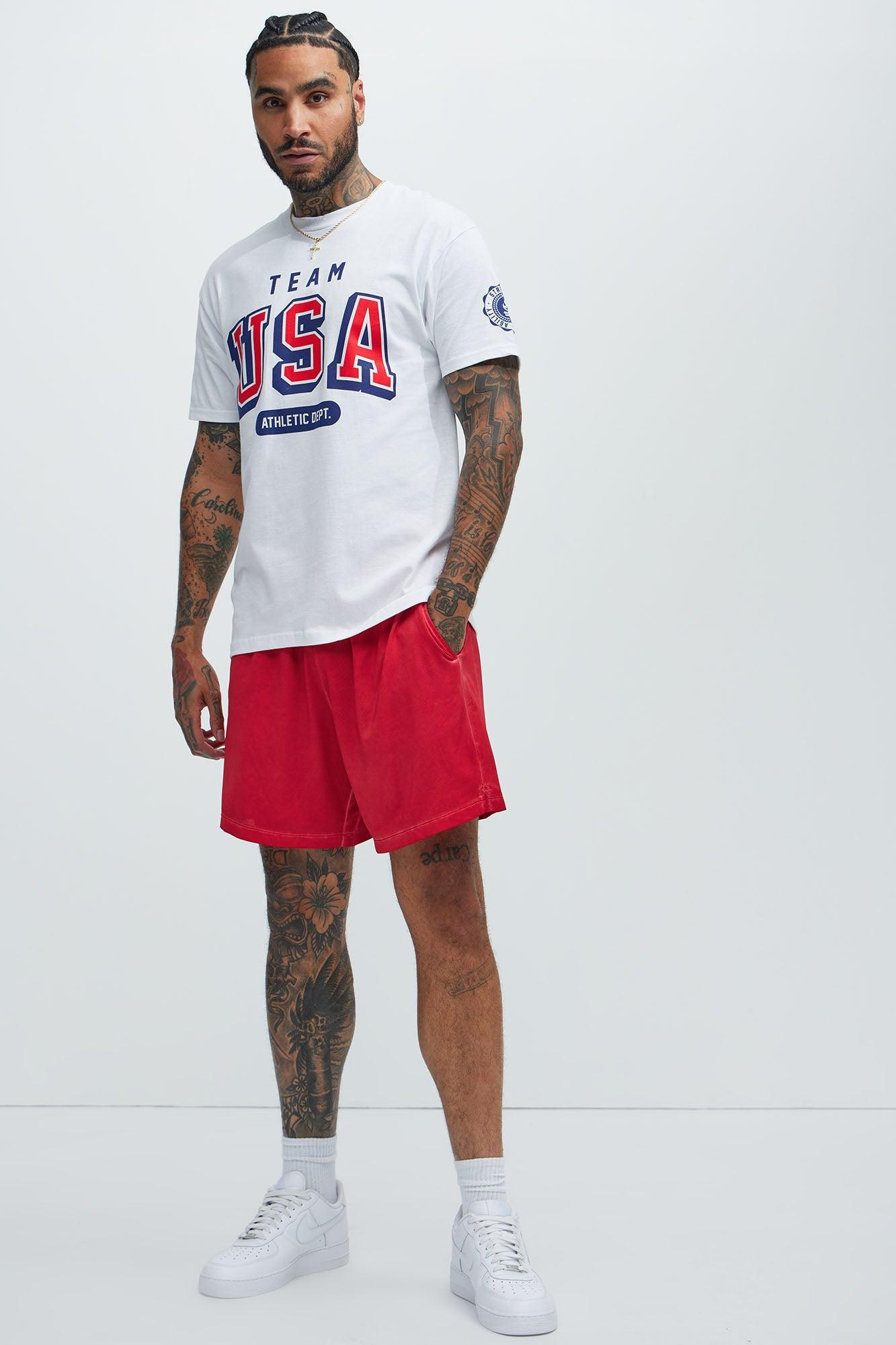 Dirty Dye Mesh Short - Red Product Image