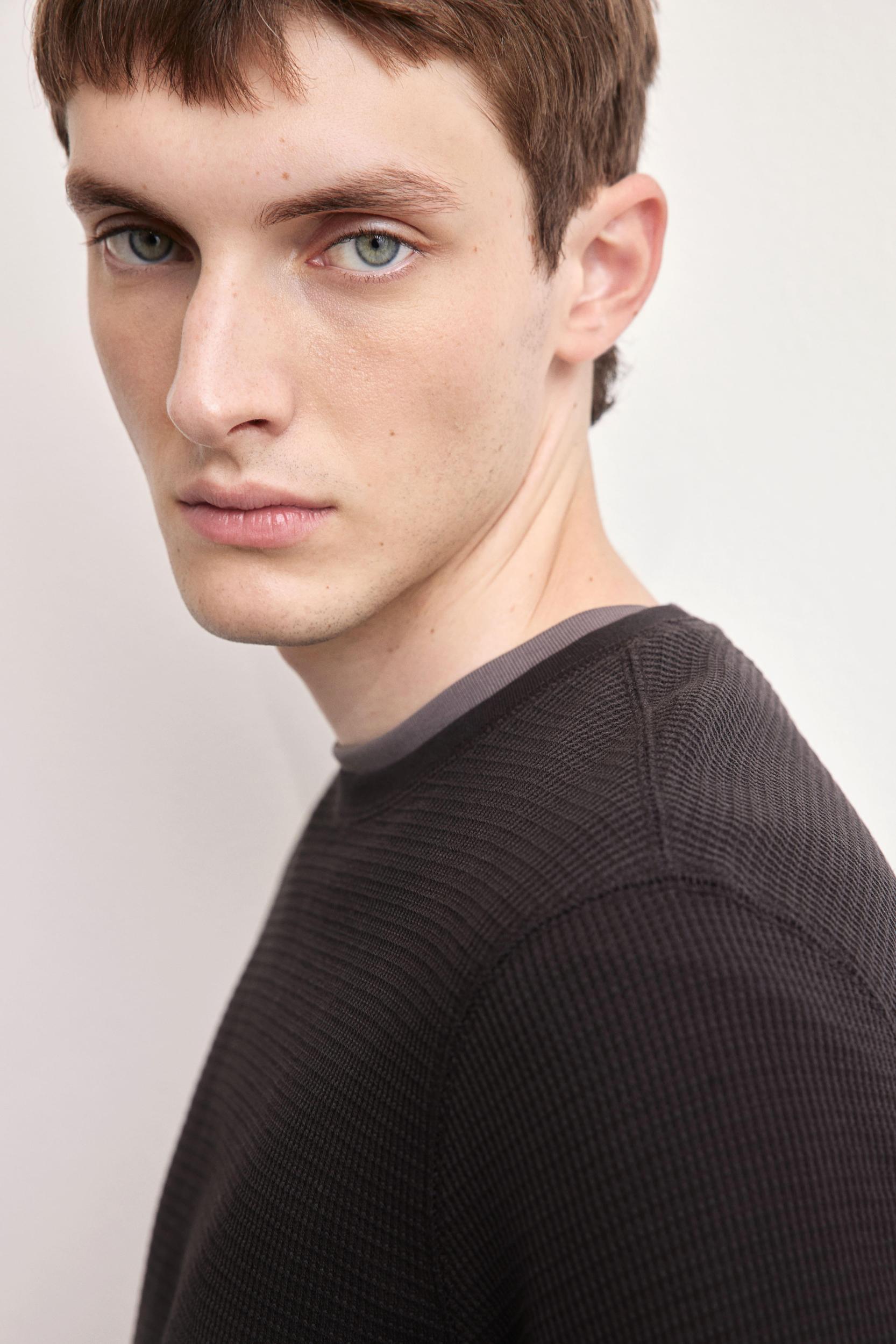 Slim Fit Waffled Jersey Shirt Product Image
