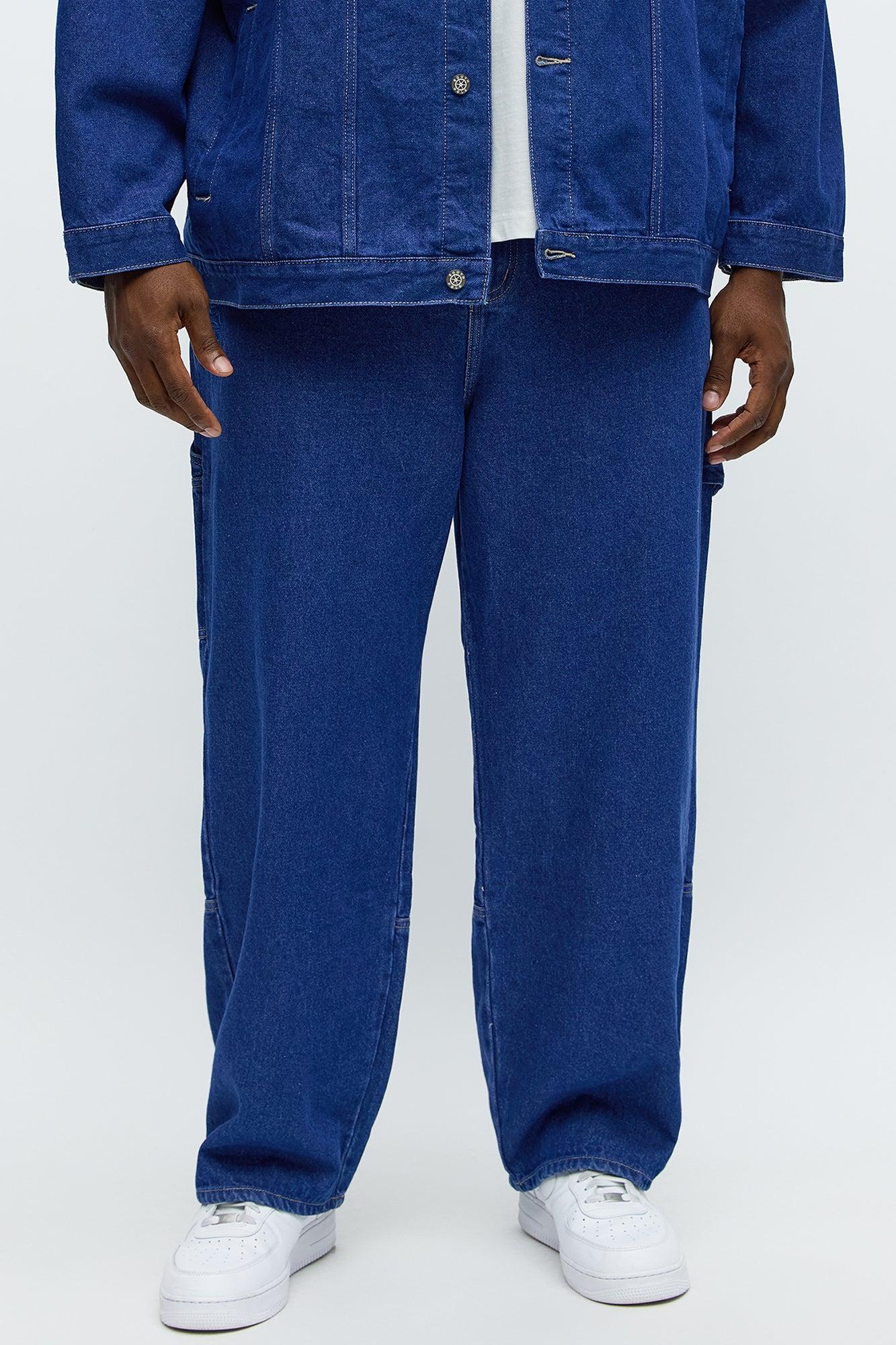 South Pole Baggy Contrast Stitch Back Hit Jeans - Blue Wash Product Image