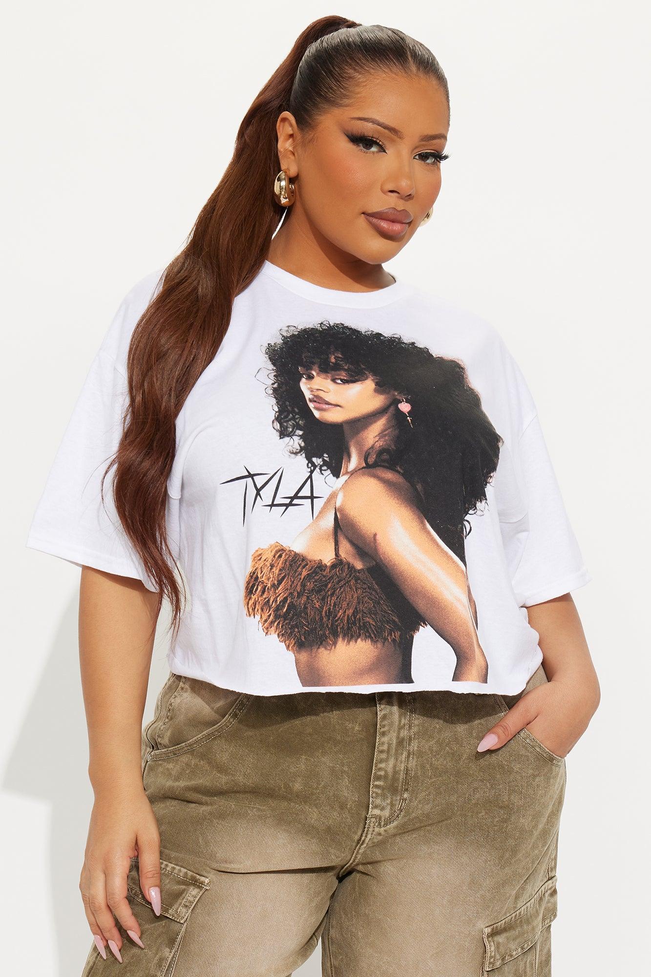 Tyla Cropped Tee  - White Product Image