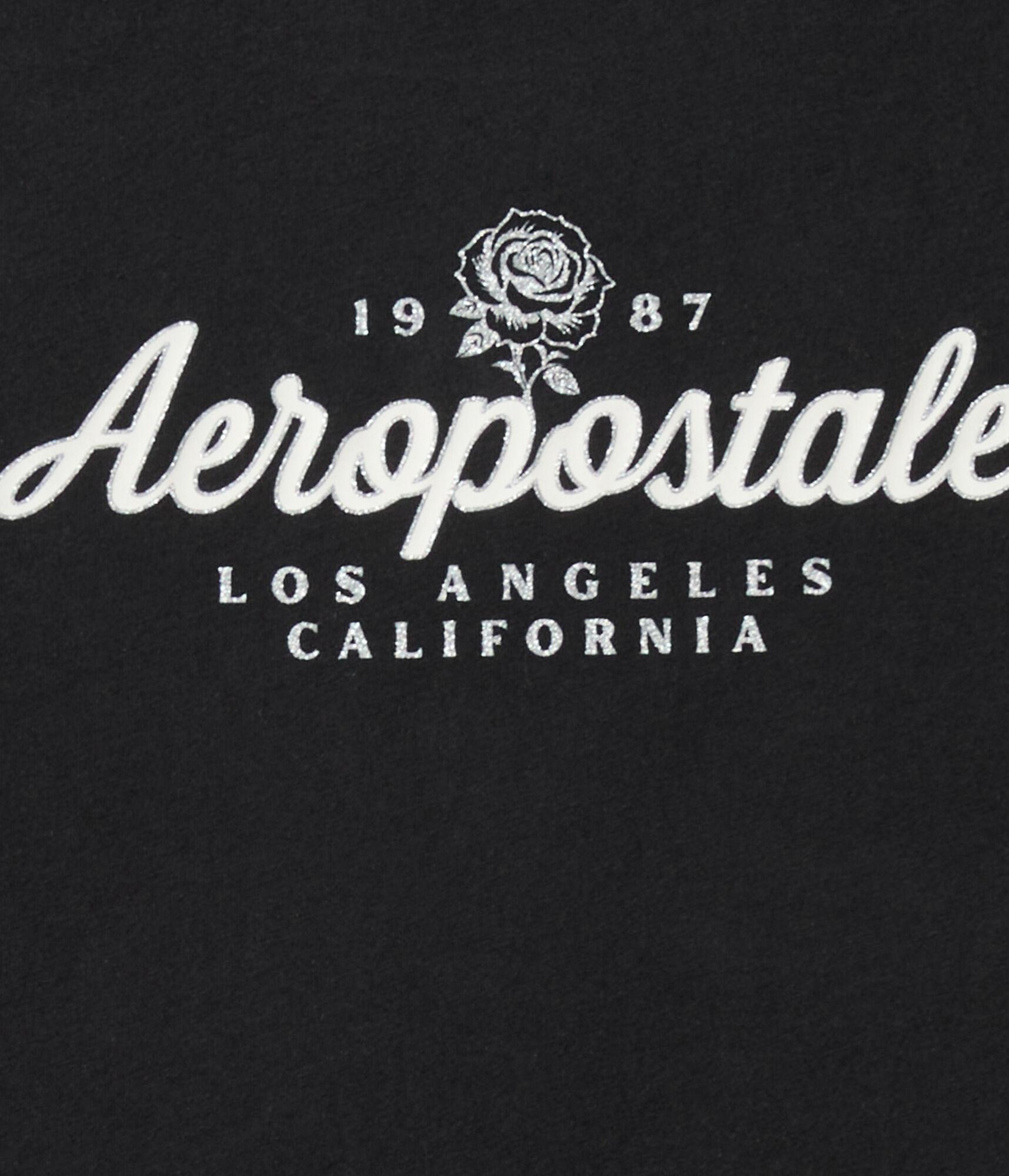 Aeropostale Script Rose Glitter Graphic Tee Product Image
