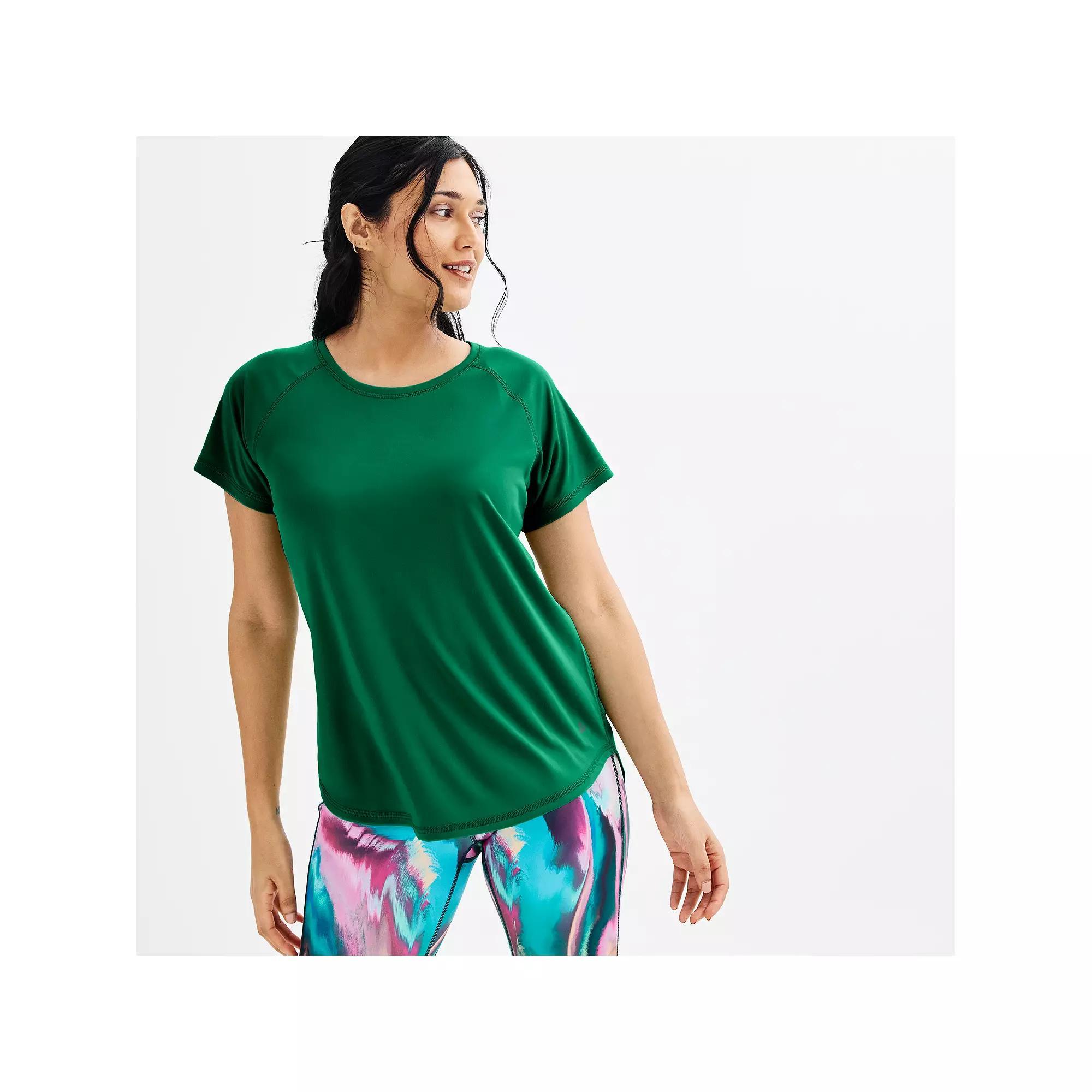 Petite Tek Gear® Dry Tek Tee, Women's, Size: Medium, Parrot Pink Product Image