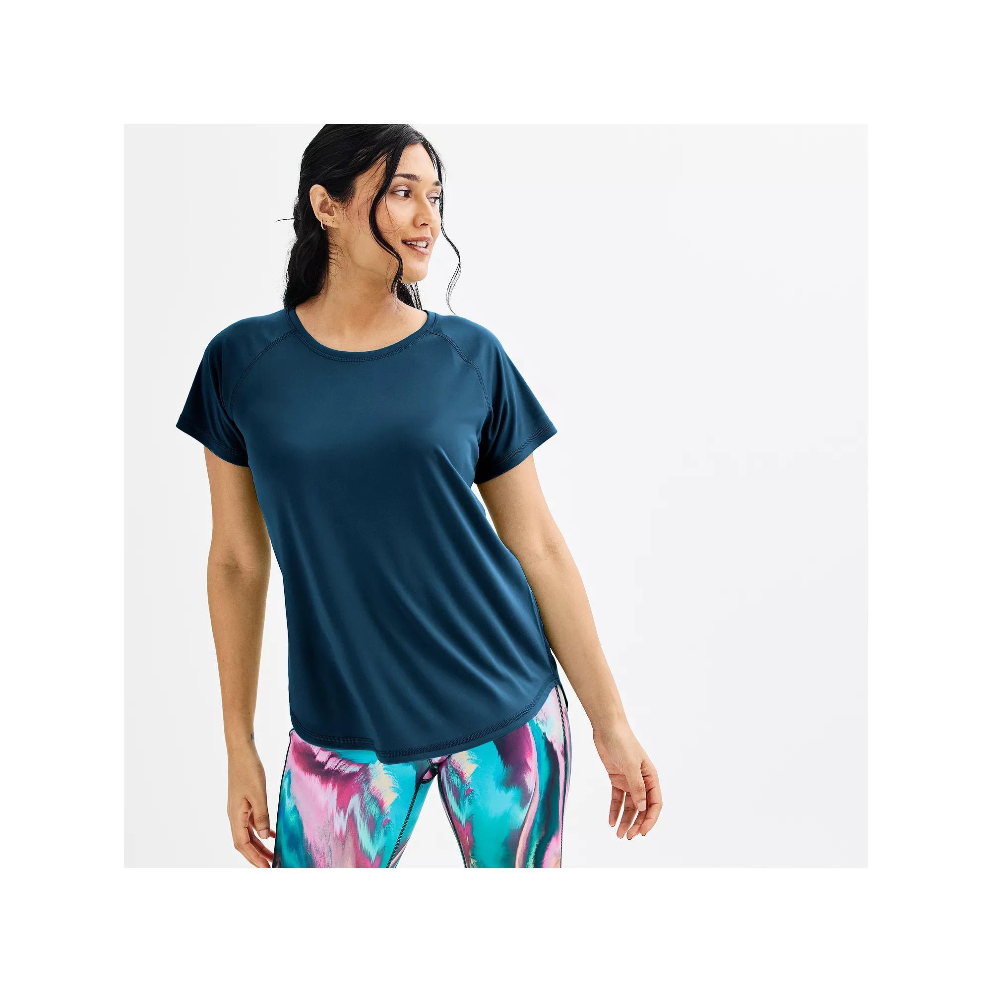 Petite Tek Gear® Dry Tek Tee, Women's, Size: Medium, Parrot Pink Product Image