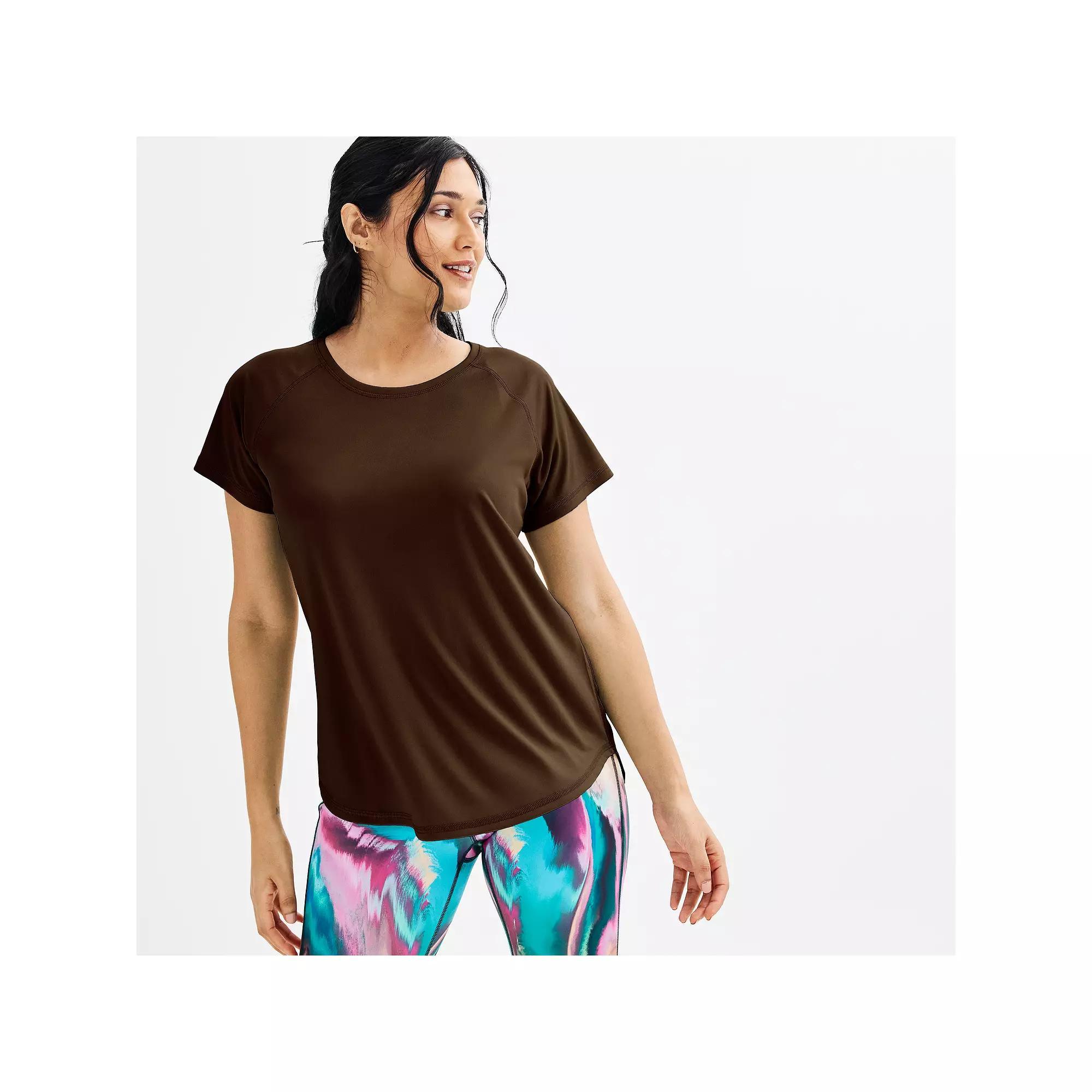 Petite Tek Gear® Dry Tek Tee, Women's, Size: Medium, Parrot Pink Product Image