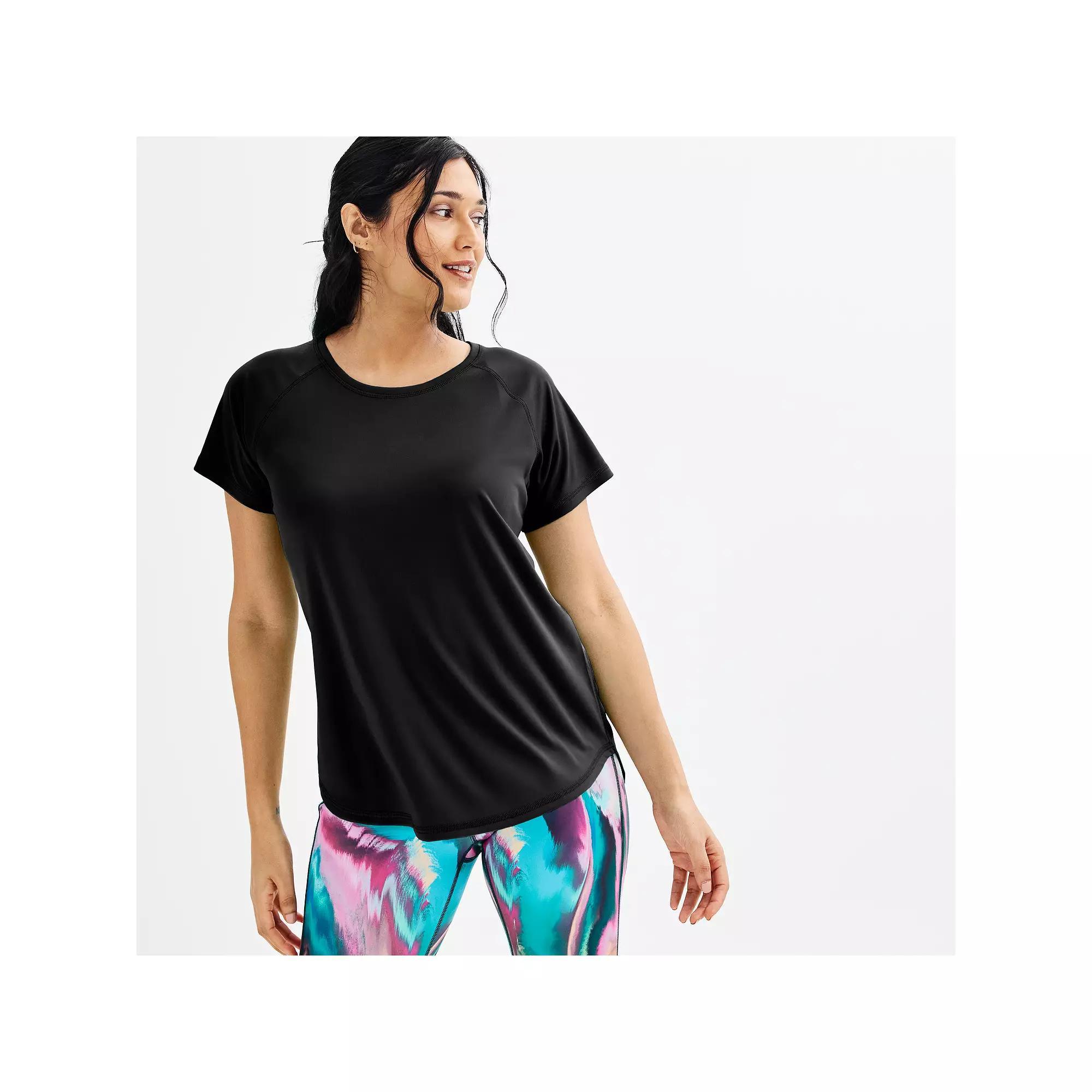 Petite Tek Gear® Dry Tek Tee, Women's, Size: Medium, Parrot Pink Product Image