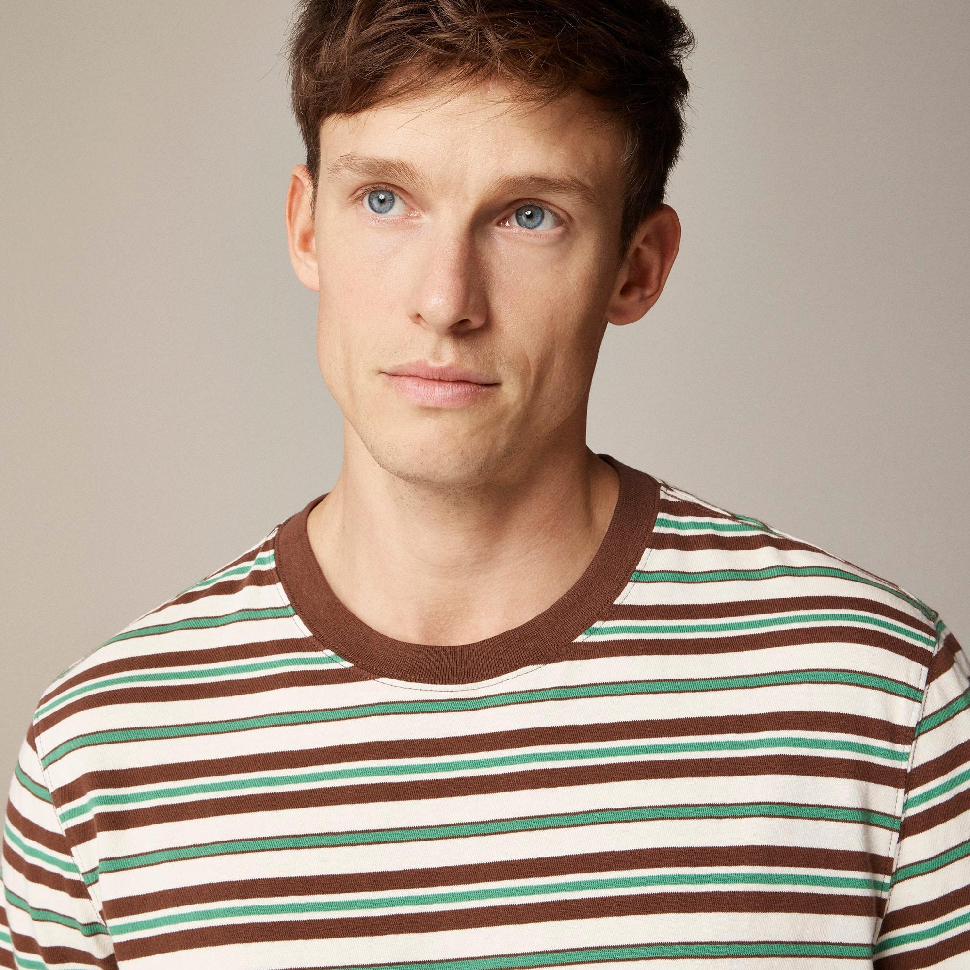 Vintage-wash cotton T-shirt in stripe Product Image