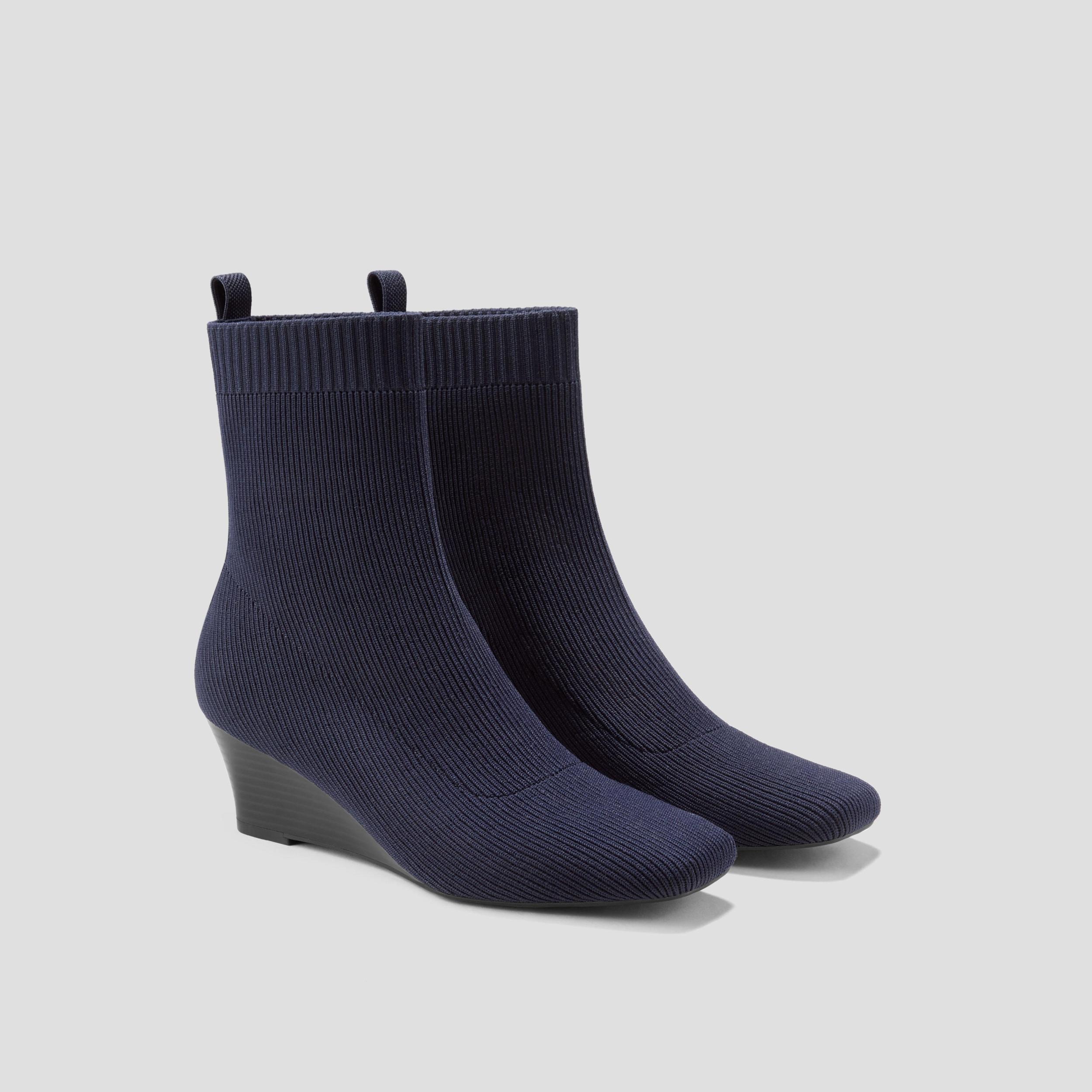 Square-Toe Water-Repellent Heeled Boots (Rafaella) Product Image