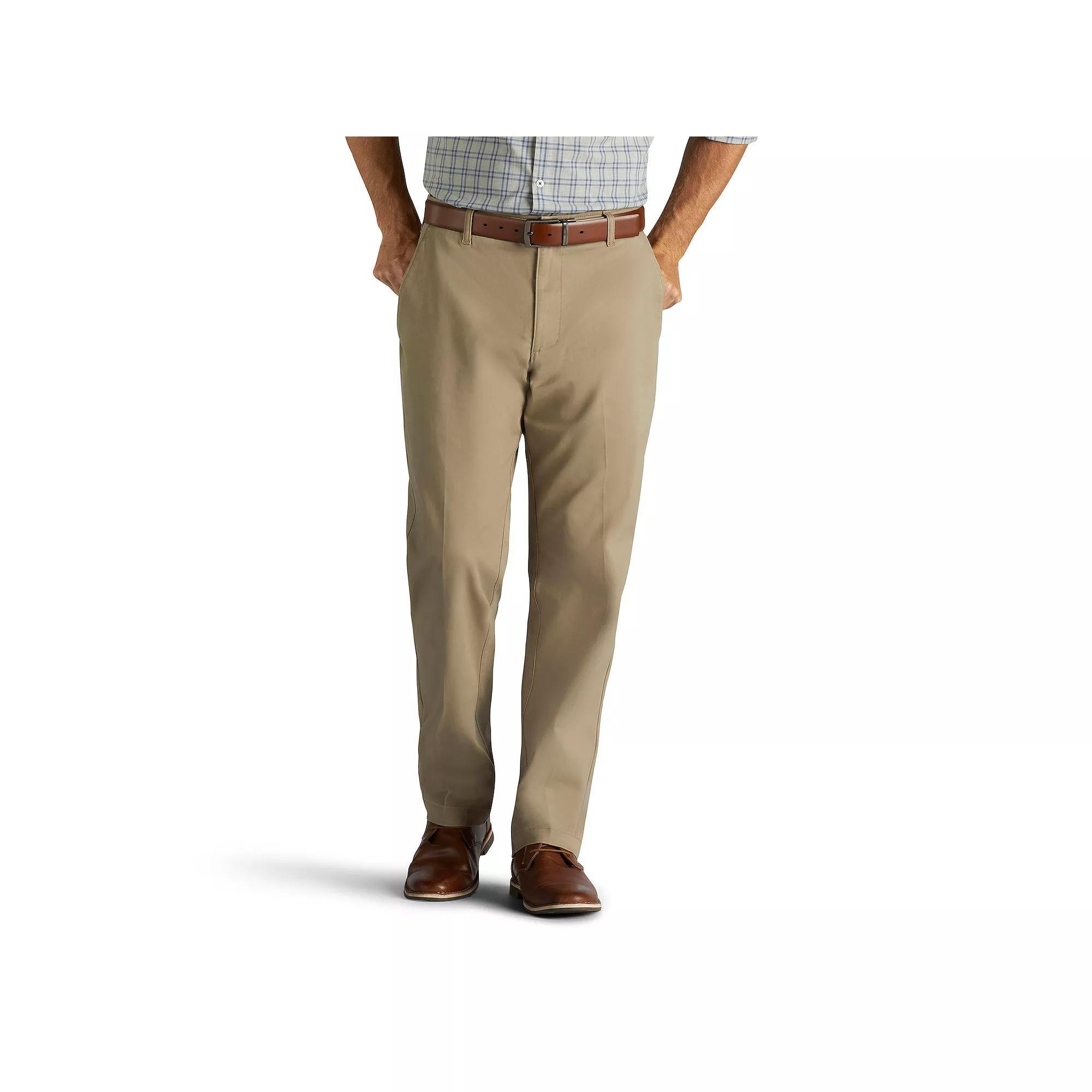 Men's Lee® Extreme Motion Relaxed Fit Flat Front Pants, Size: 36 X 32, Green Product Image