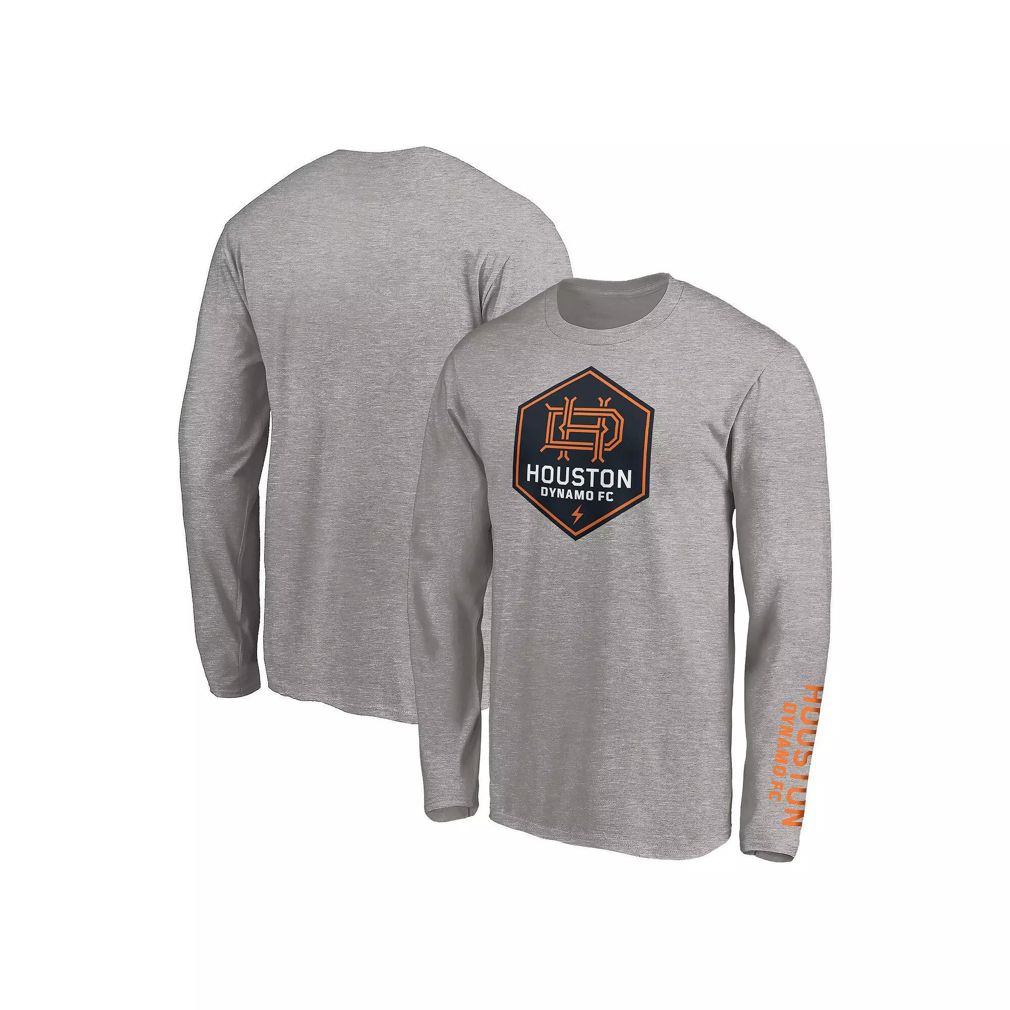 Men's Fanatics Heather Gray Houston Dynamo Long Sleeve T-Shirt, Size: Small, Dyn Grey Product Image