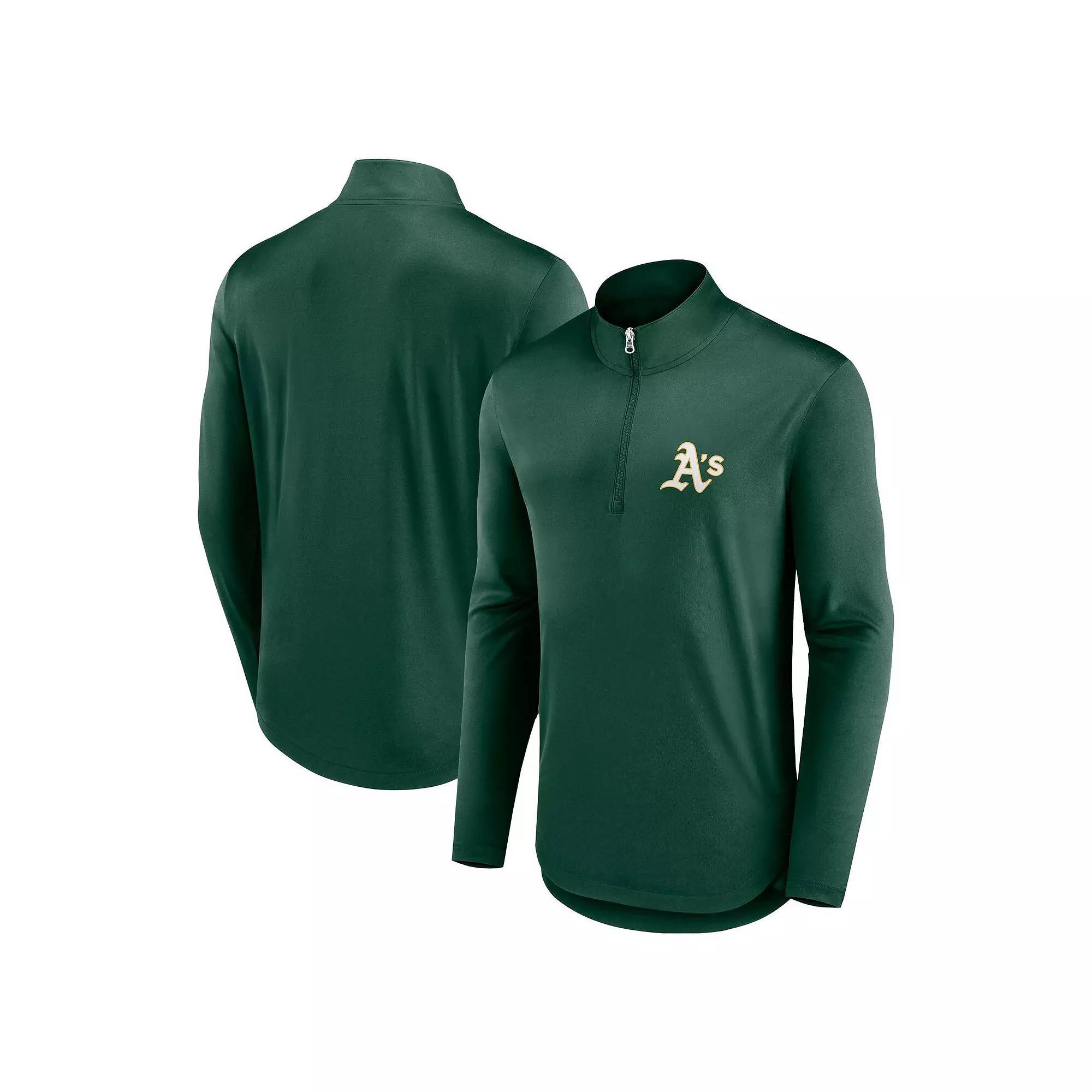 Men's Fanatics Branded Green Oregon Ducks Quarterback Mock Neck Quarter-Zip Top, Size: Large Product Image