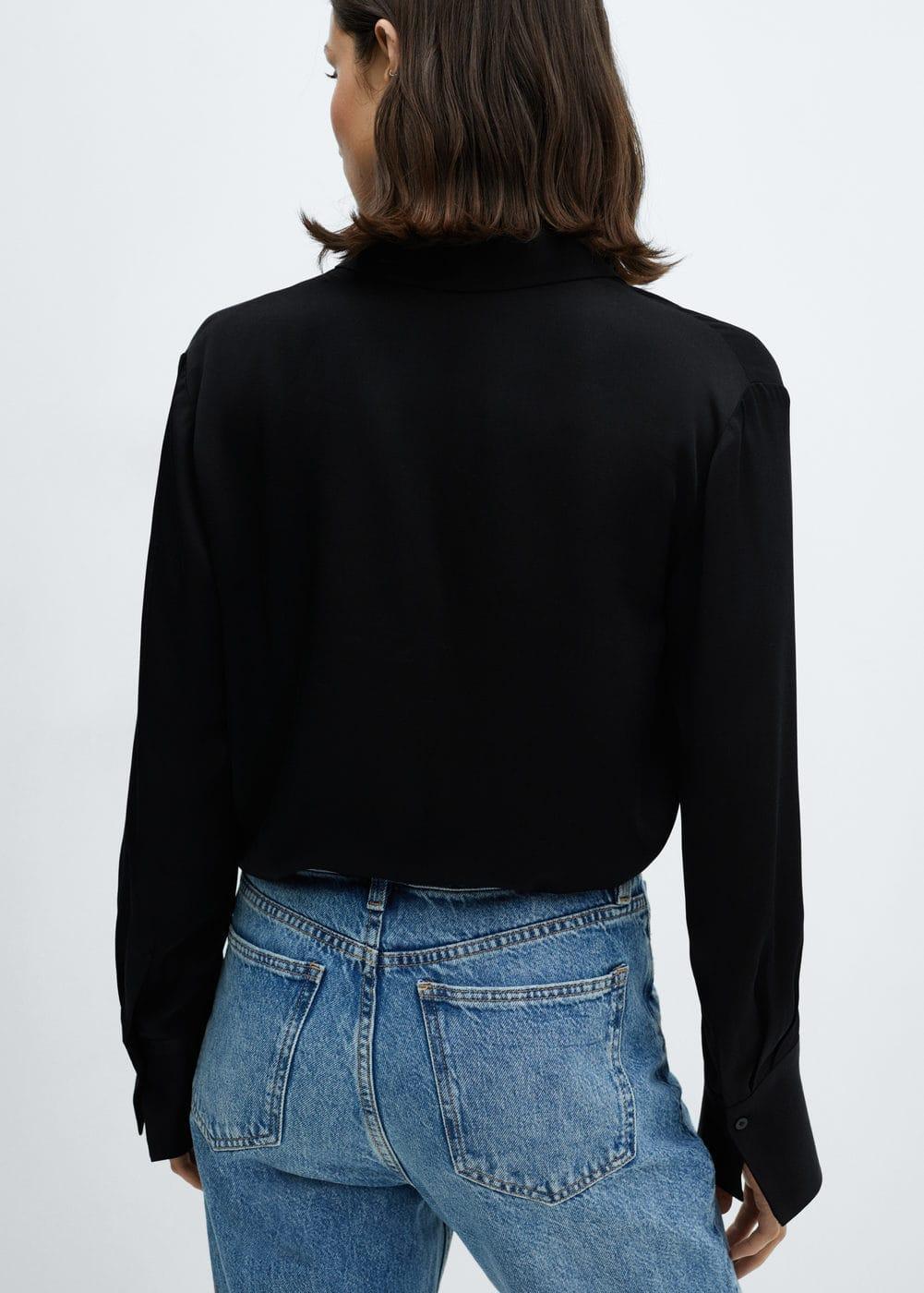 Mango Womens Satin Finish Flowy Shirt Product Image