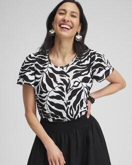 Leaves Linen Flutter Sleeve Tee Product Image