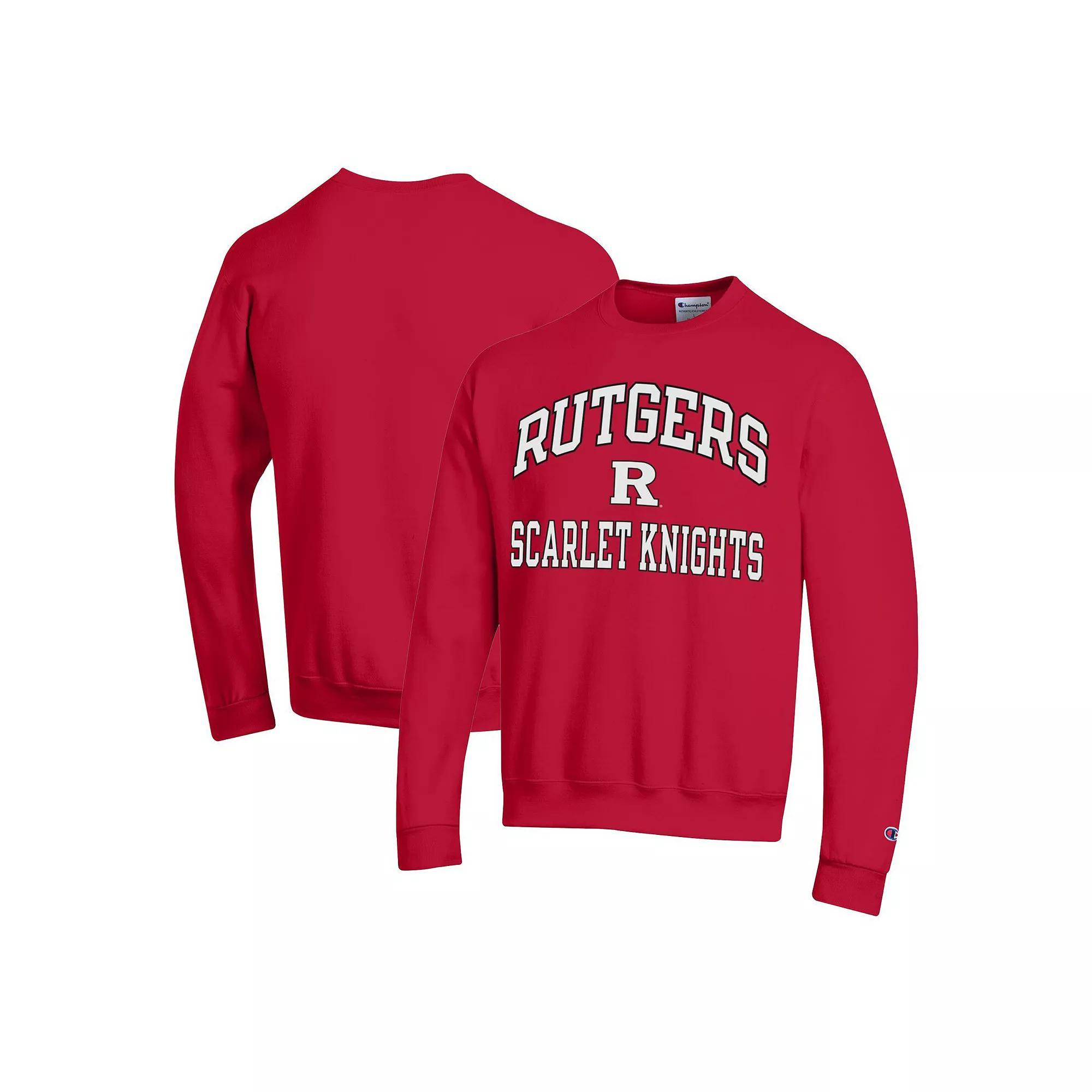 Men's Champion Scarlet Rutgers Scarlet Knights High Motor Pullover Sweatshirt, Size: 2XL, Red Product Image