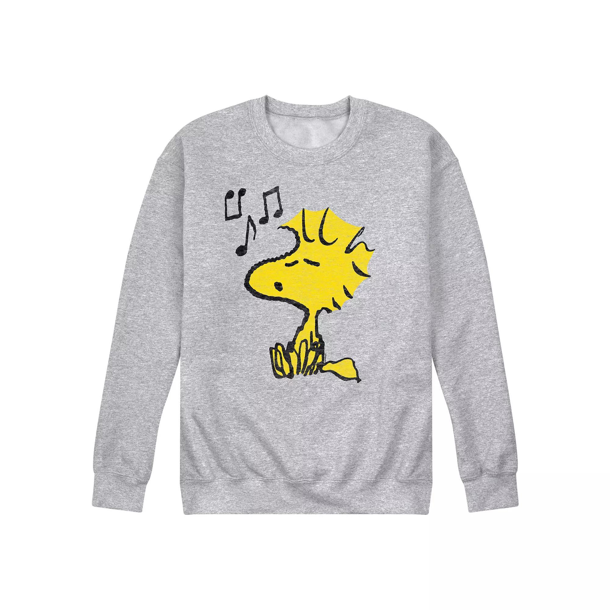 Mens Peanuts Woodstock Singing Long Sleeve Grey Gray Product Image