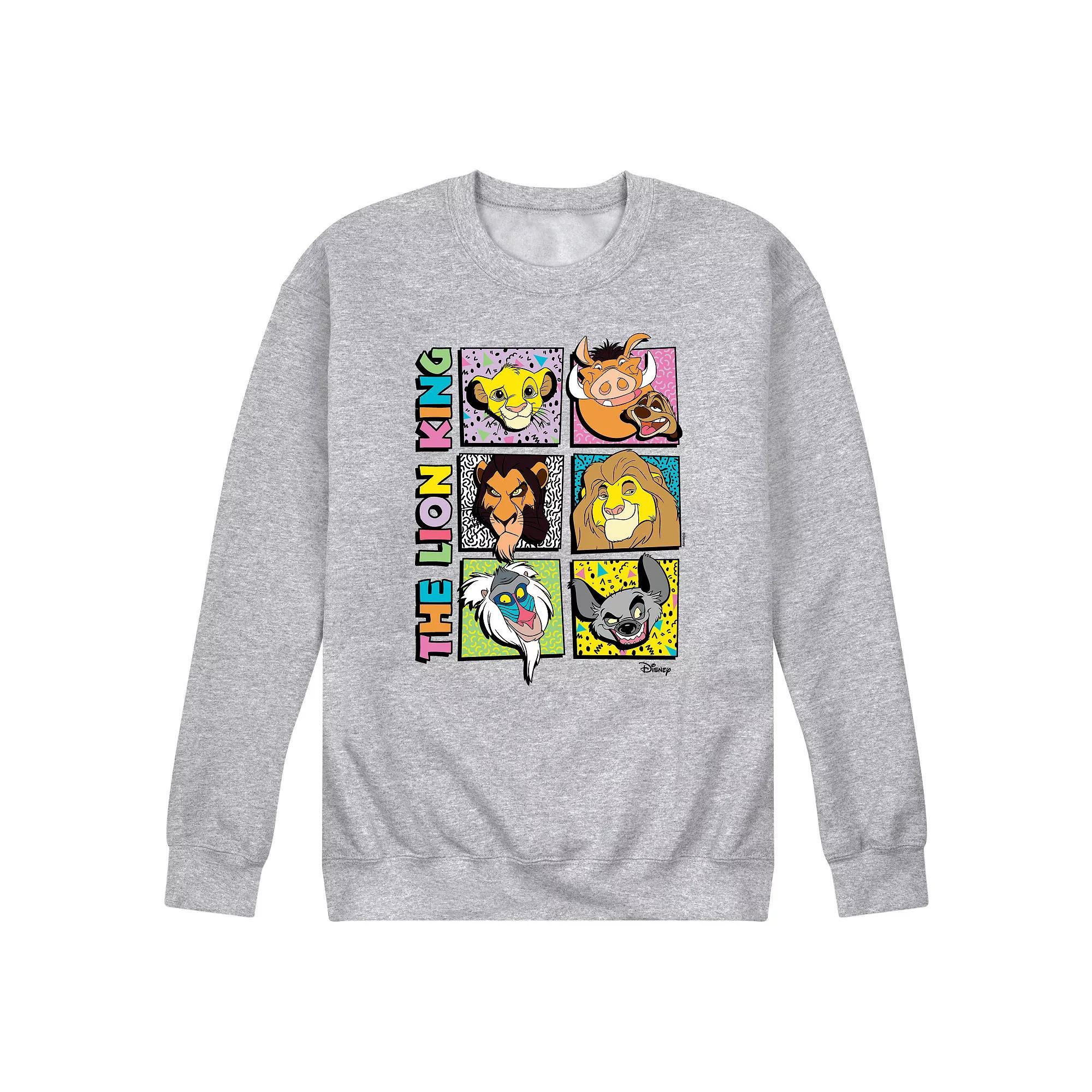 Disneys The Lion King Mens Grid Fleece Sweatshirt Grey Gray Product Image