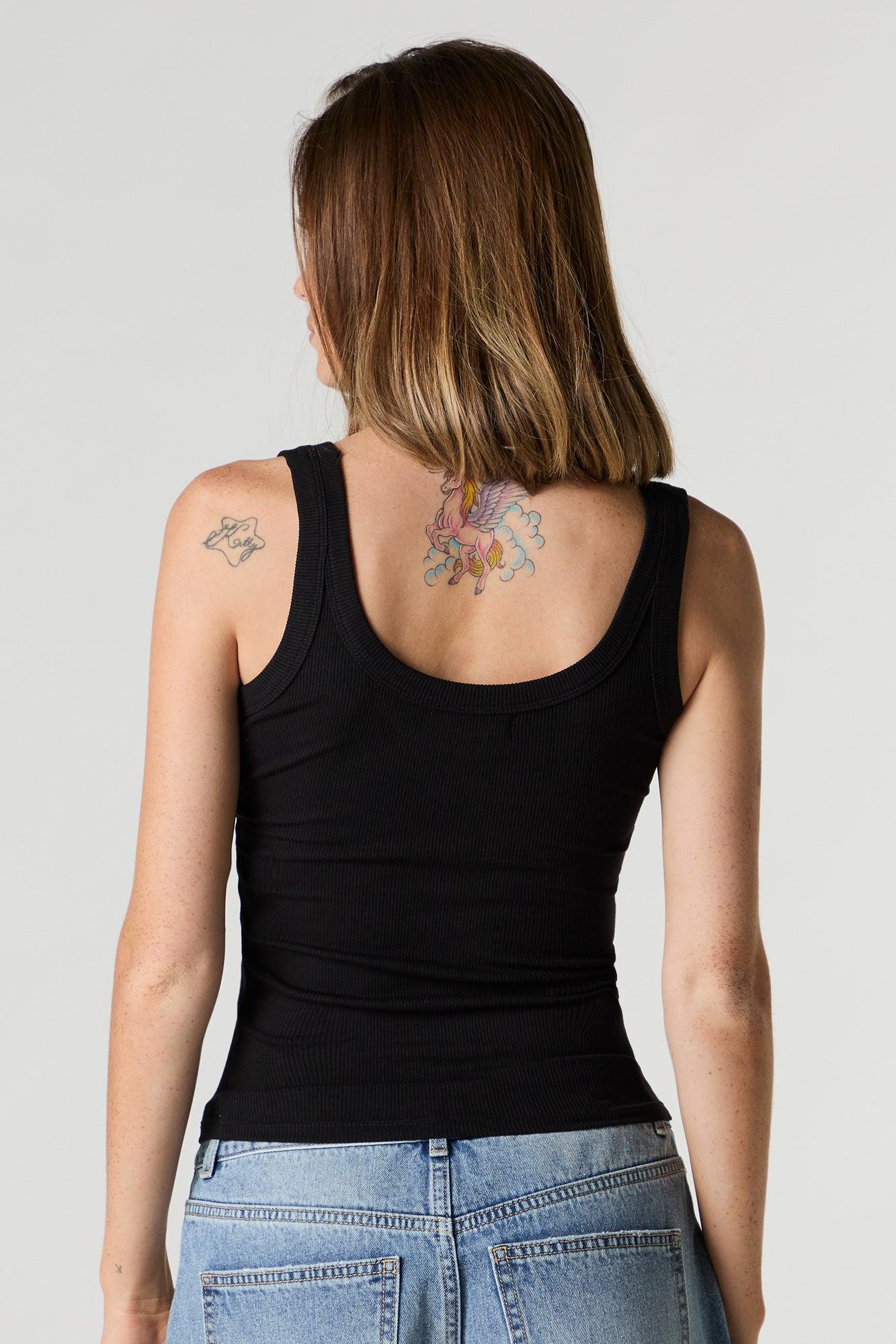 Ribbed Scoop Neck Skimmer Tank Female Product Image