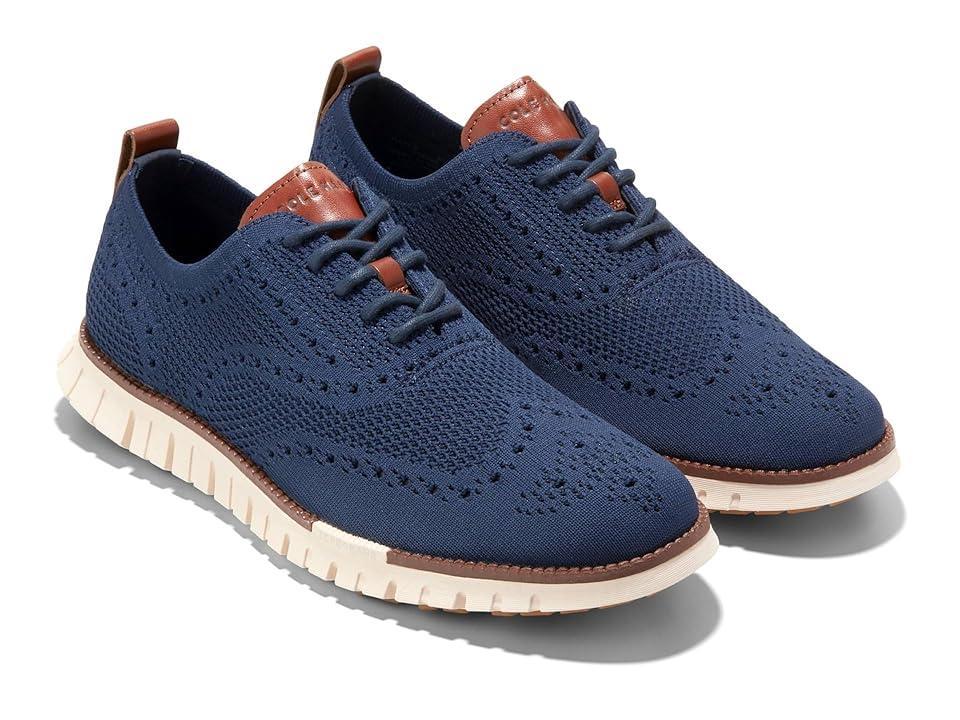 Cole Haan Mens Zergrand Remastered Stitchlite Wingtip Oxford Shoes - Blue Size 10.5 Product Image
