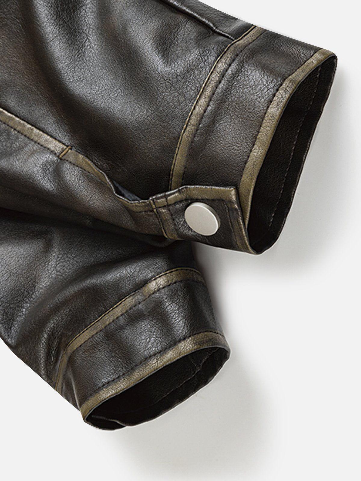 Aelfric Eden Multi Pocket Faux Leather Cropped Jacket Product Image