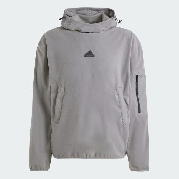 adidas City Escape Polar Fleece Hoodie Collegiate Green XL Mens Product Image