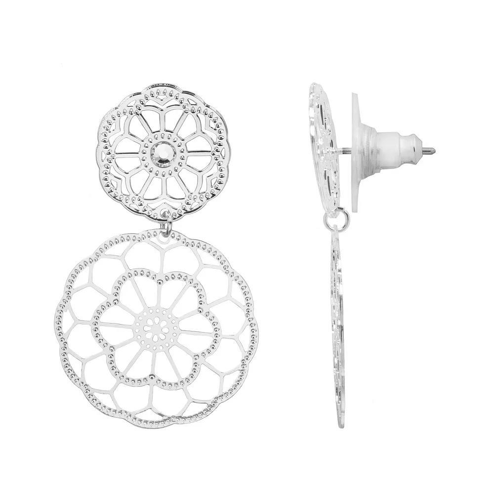 LC Lauren Conrad Circular Filigree Drop Statement Earring, Women's, None Product Image