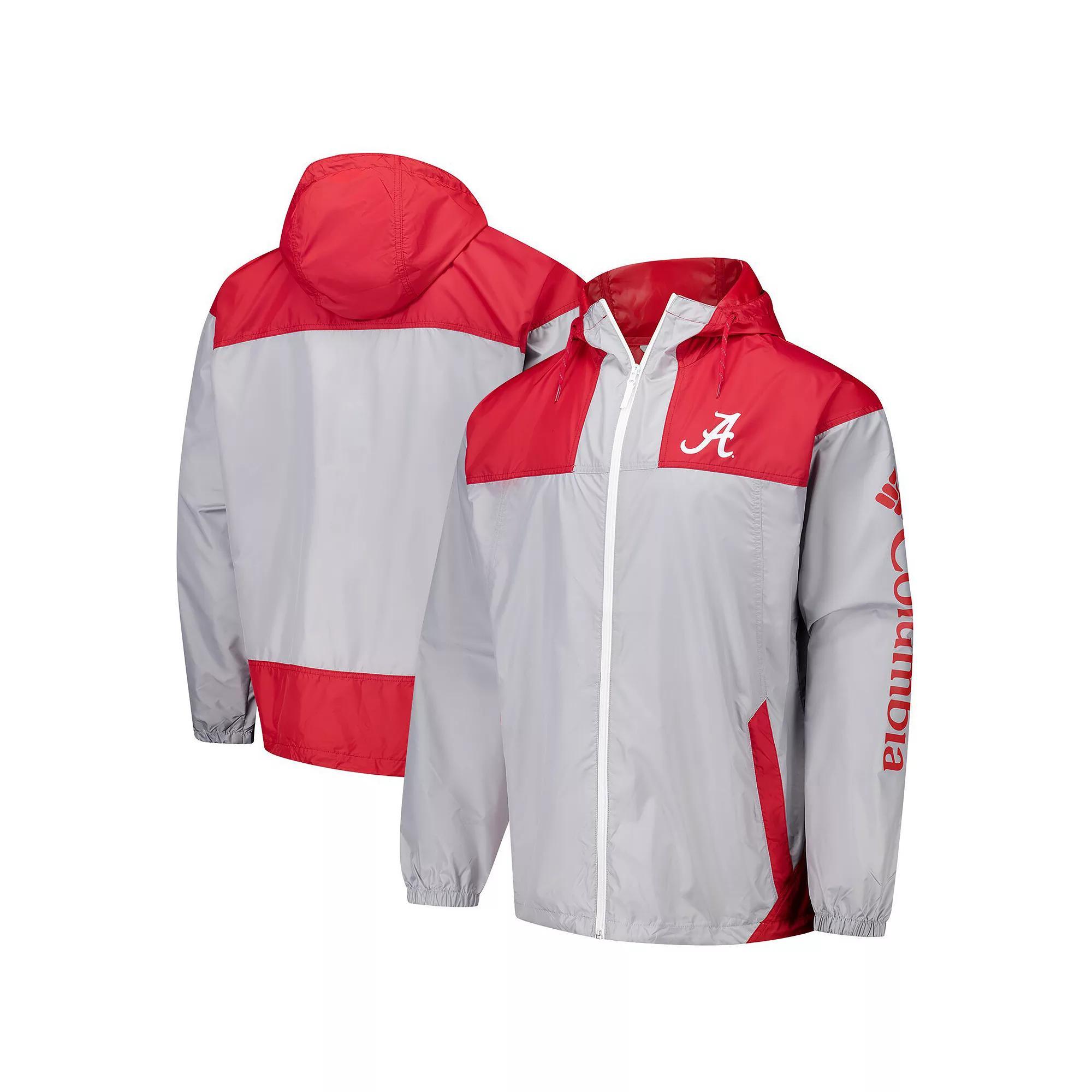 Men's Columbia Gray Alabama Crimson Tide Flash Challenger II Omni-Shade Full-Zip Windbreaker Jacket, Size: Large, Grey Product Image