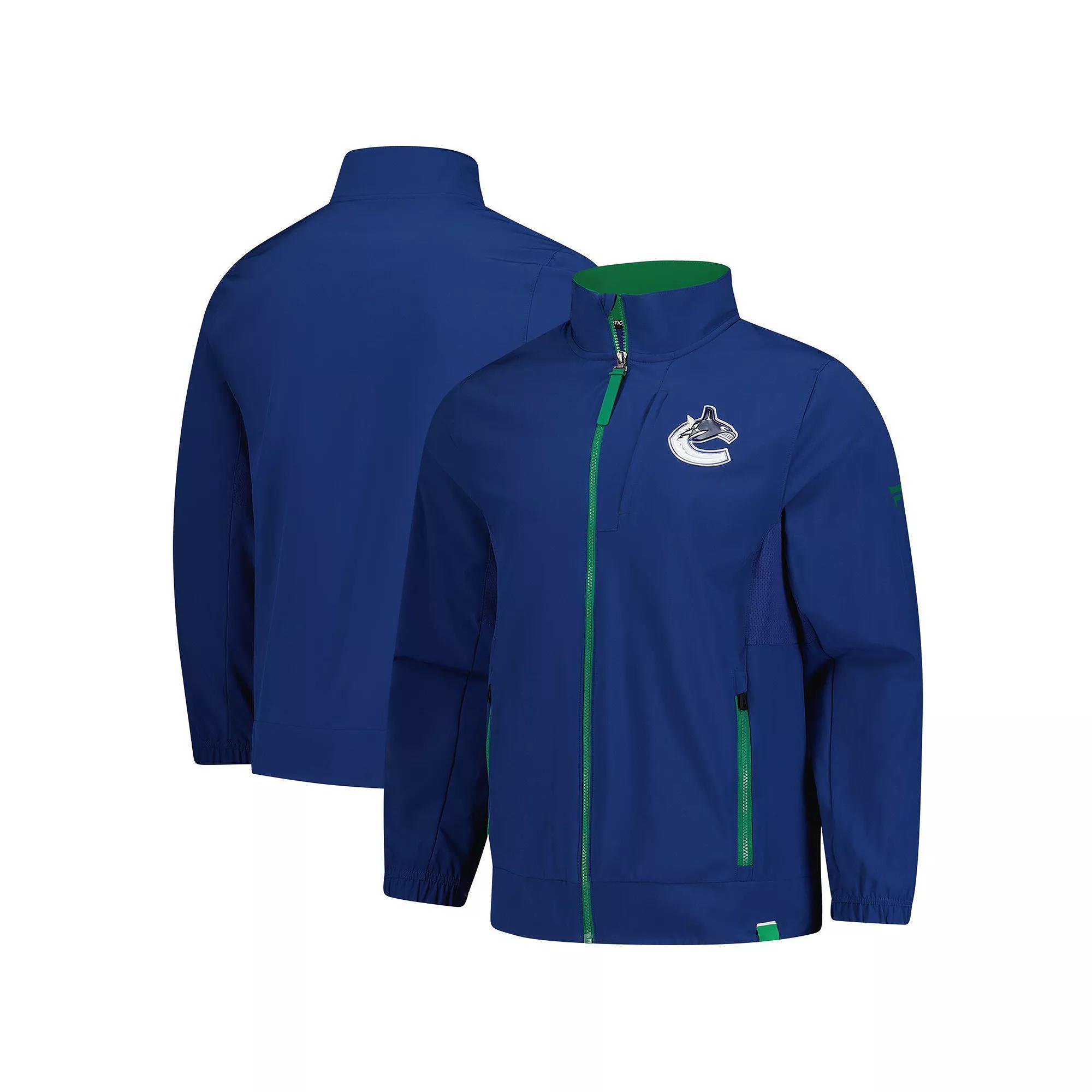 Men's Fanatics  Blue Vancouver Canucks Authentic Pro Full-Zip Coaches Jacket, Size: Medium, Cnk Blue Product Image