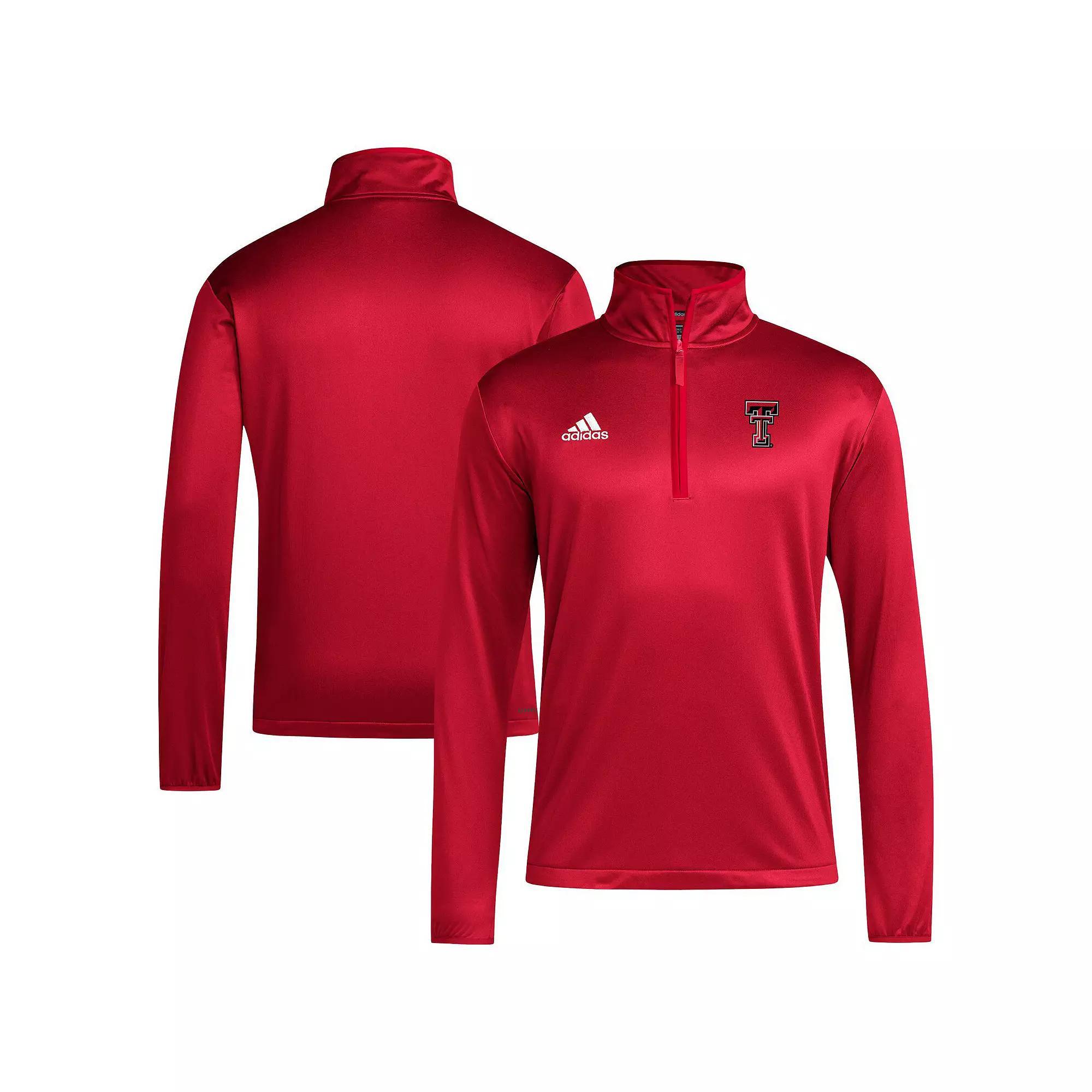 Men's adidas Red Texas Tech Red Raiders 2024 Coaches Sidelines AEROREADY Quarter-Zip Jacket, Size: Small Product Image