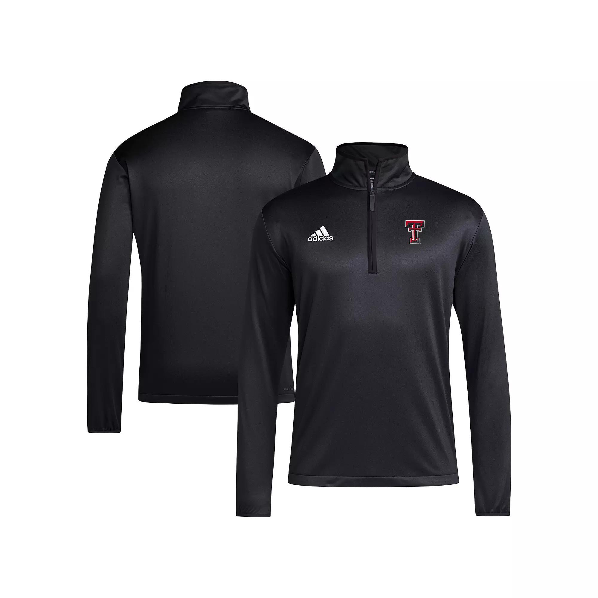 Men's adidas Black Texas Tech Red Raiders 2024 Coaches Sidelines AEROREADY Quarter-Zip Jacket, Size: 2XL Product Image