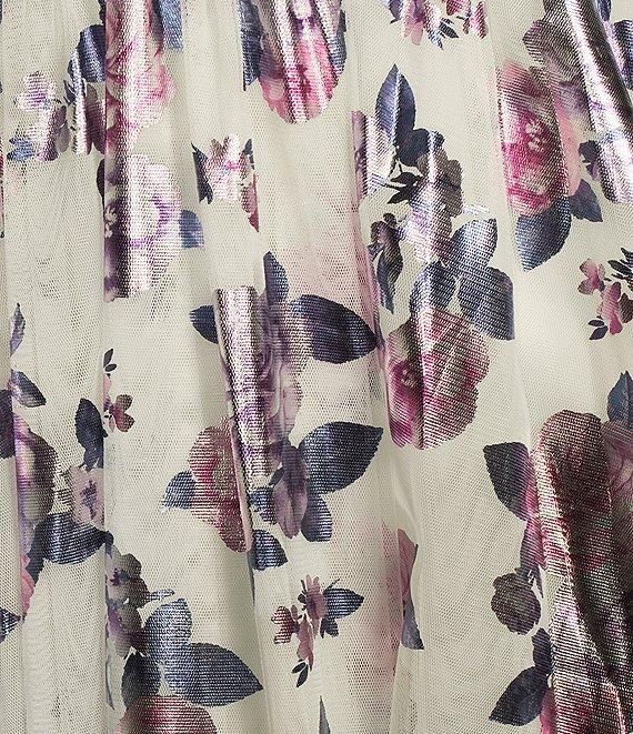 City Vibe Tie Straps Sleeveless Foil Floral Dress Product Image