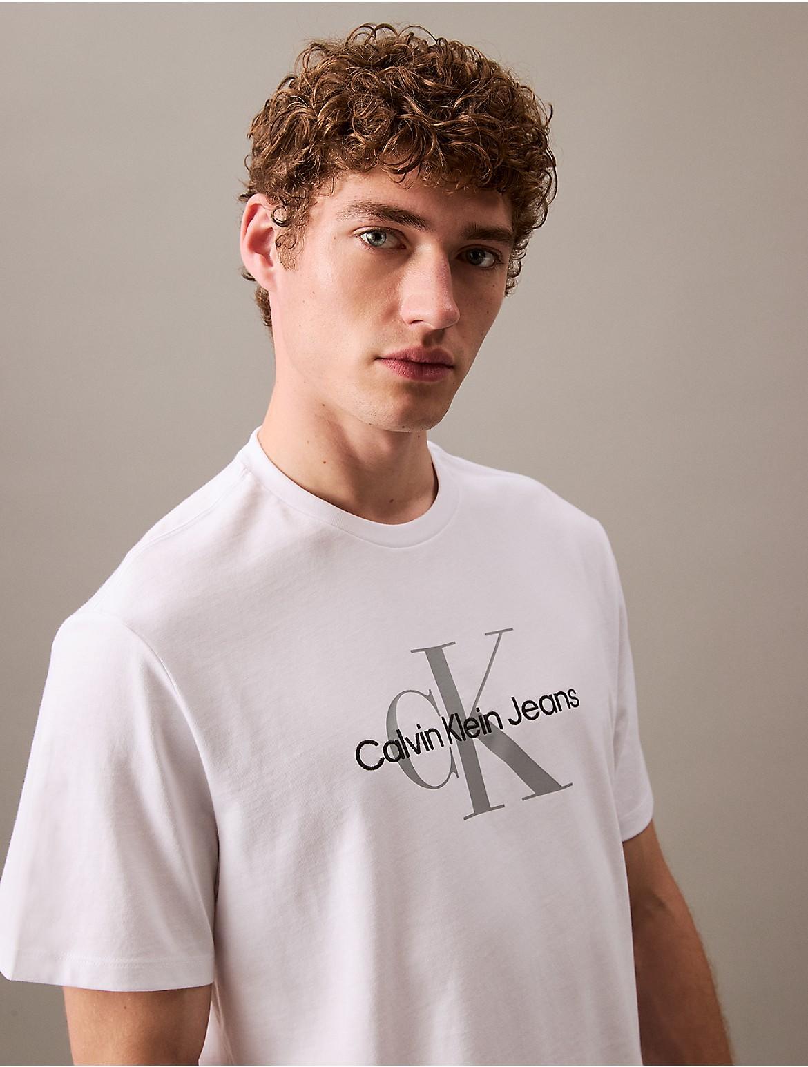 Calvin Klein Men's Monogram Logo Tee - Blue - L Product Image