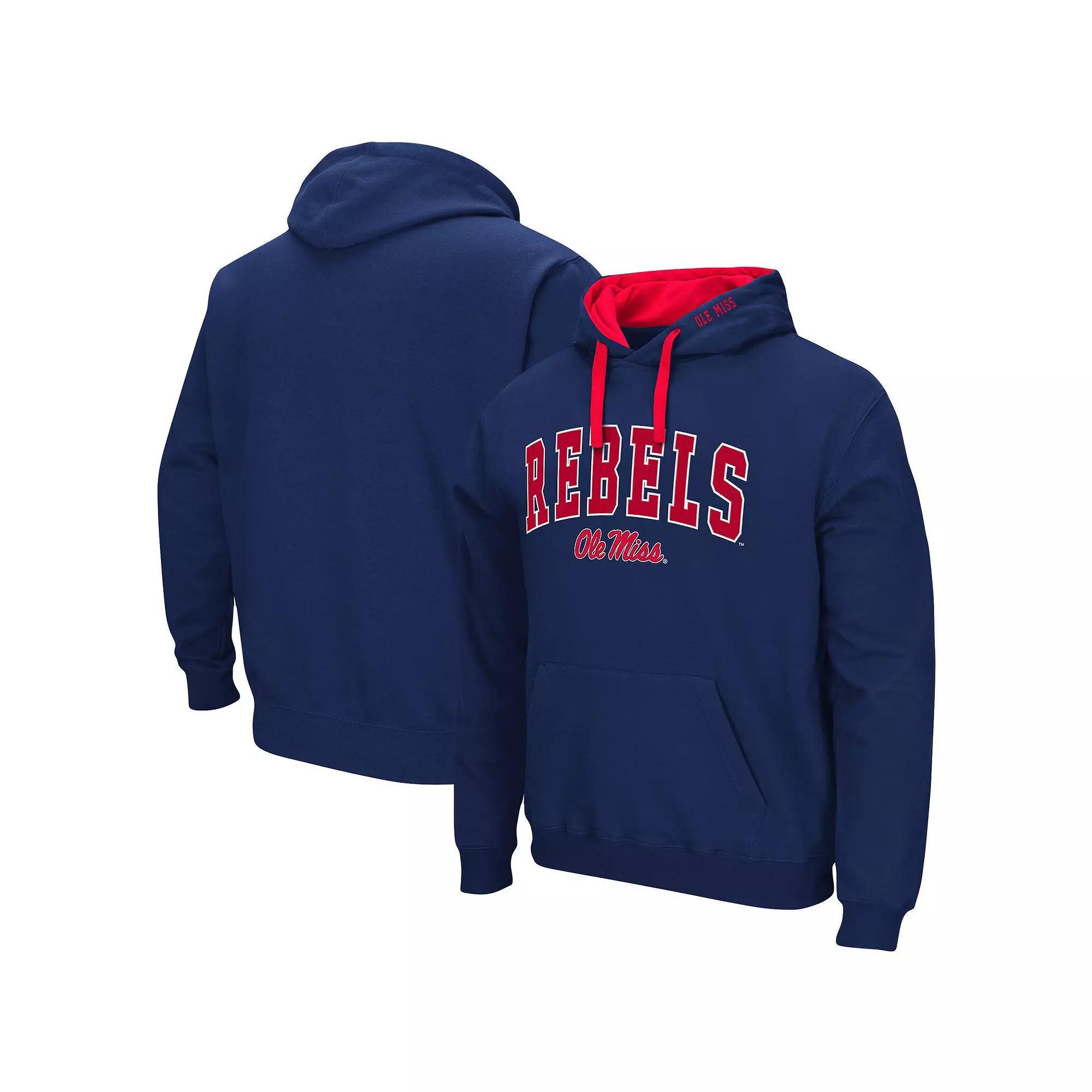 Men's Colosseum Navy Ole Miss Rebels Big & Tall Arch & Logo 2.0 Pullover Hoodie, Size: 2XB, Blue Product Image
