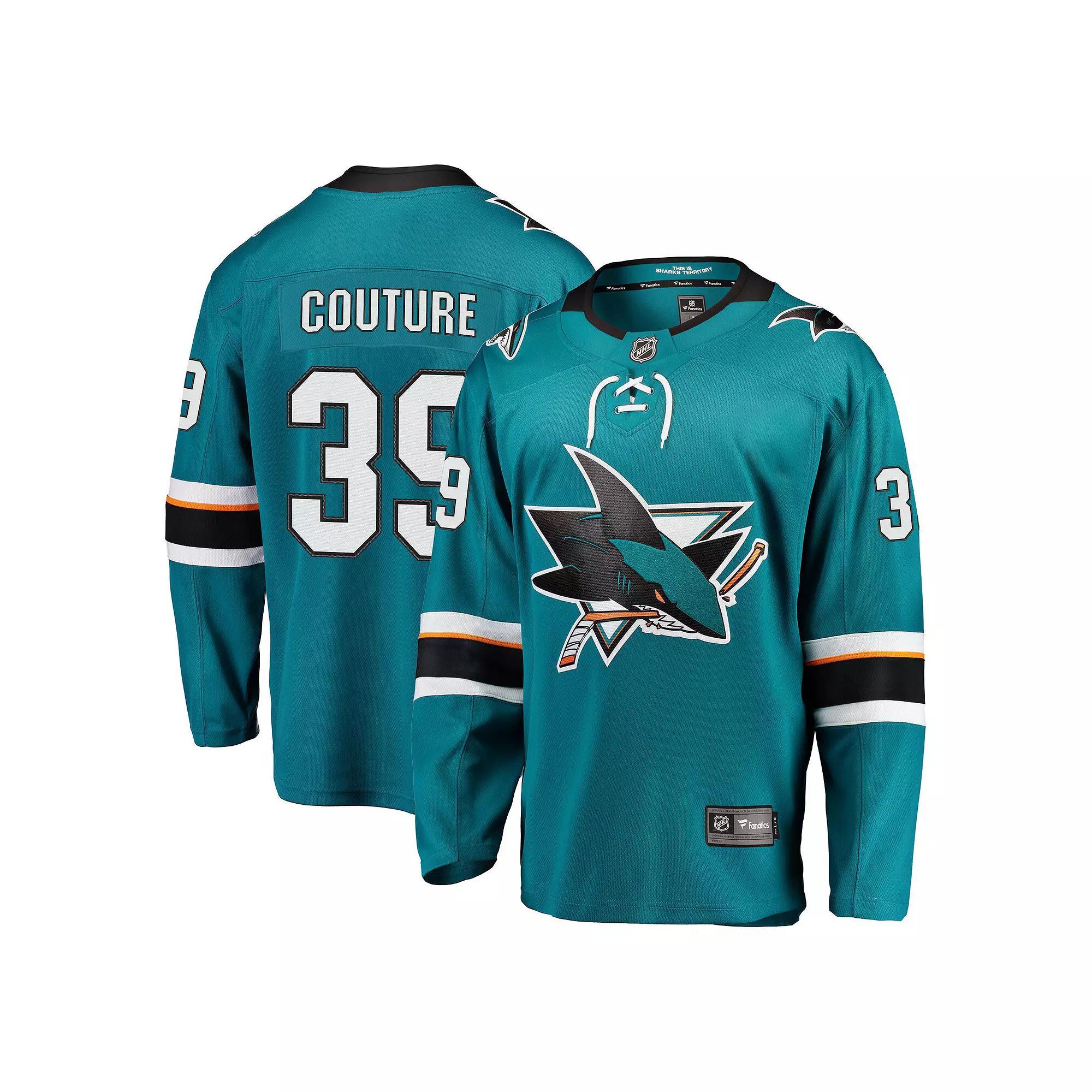 Men's Fanatics Branded Logan Couture Teal San Jose Sharks Home Premier Breakaway Player Jersey, Size: 5XL, Sks Blue Product Image